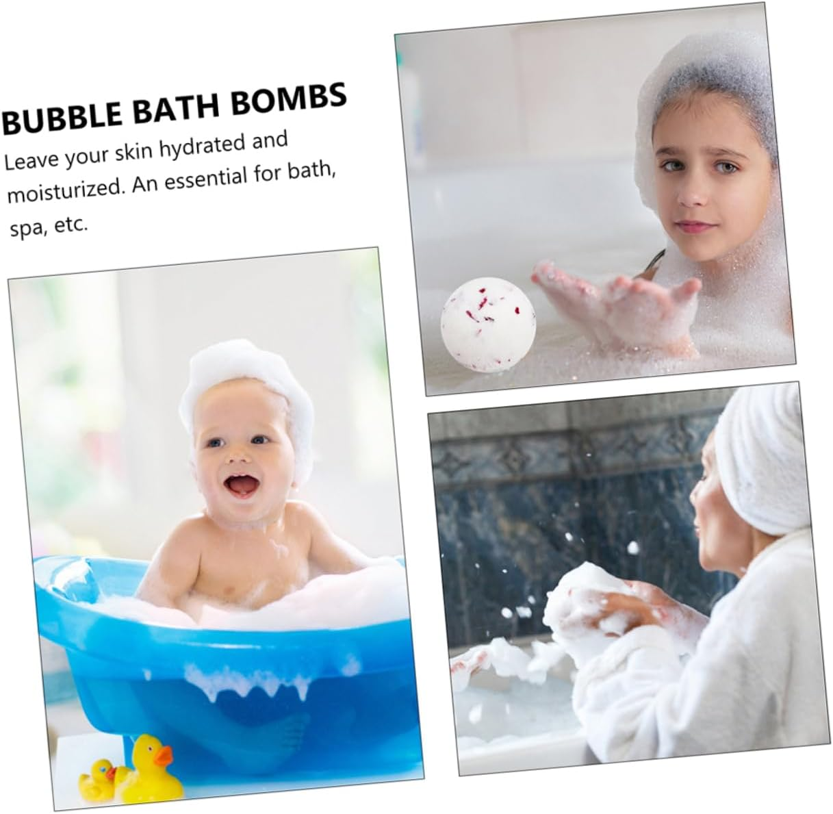 EXQUIMEUBLE 2Pcs Rose Bubble Essential Oil Bubble Shower Bombs Bath for Women Skincare Relaxation image number 1