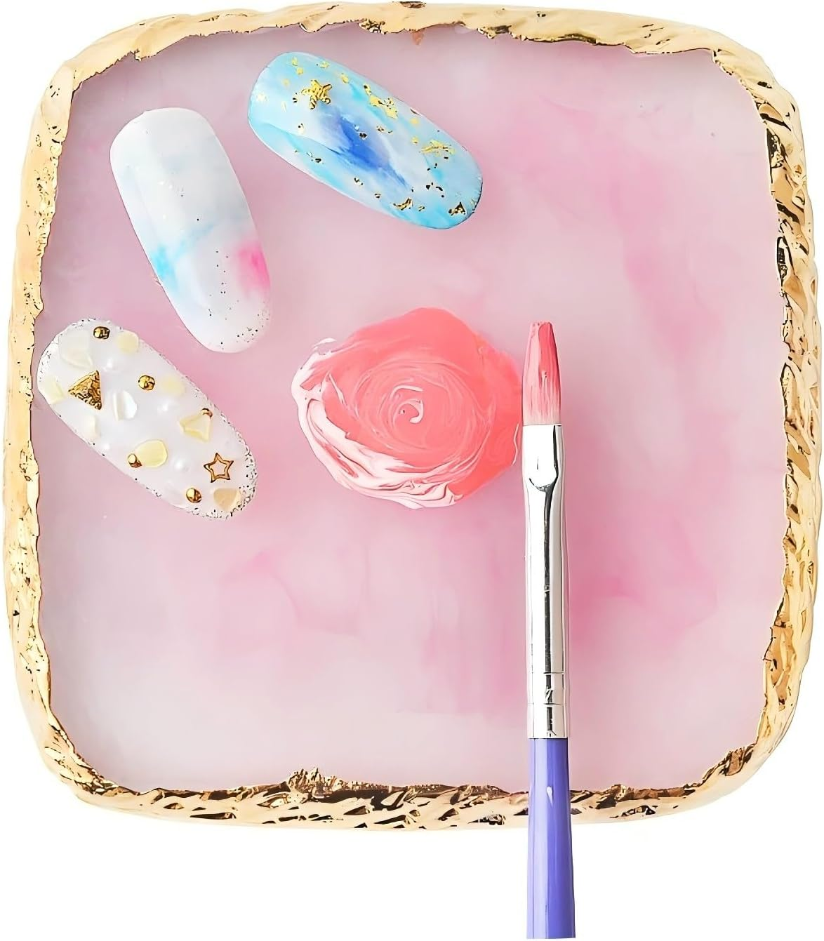 Resin Nail Art Palette, Mixing Palette for Manicure and Makeup, 2 Pieces image number 4