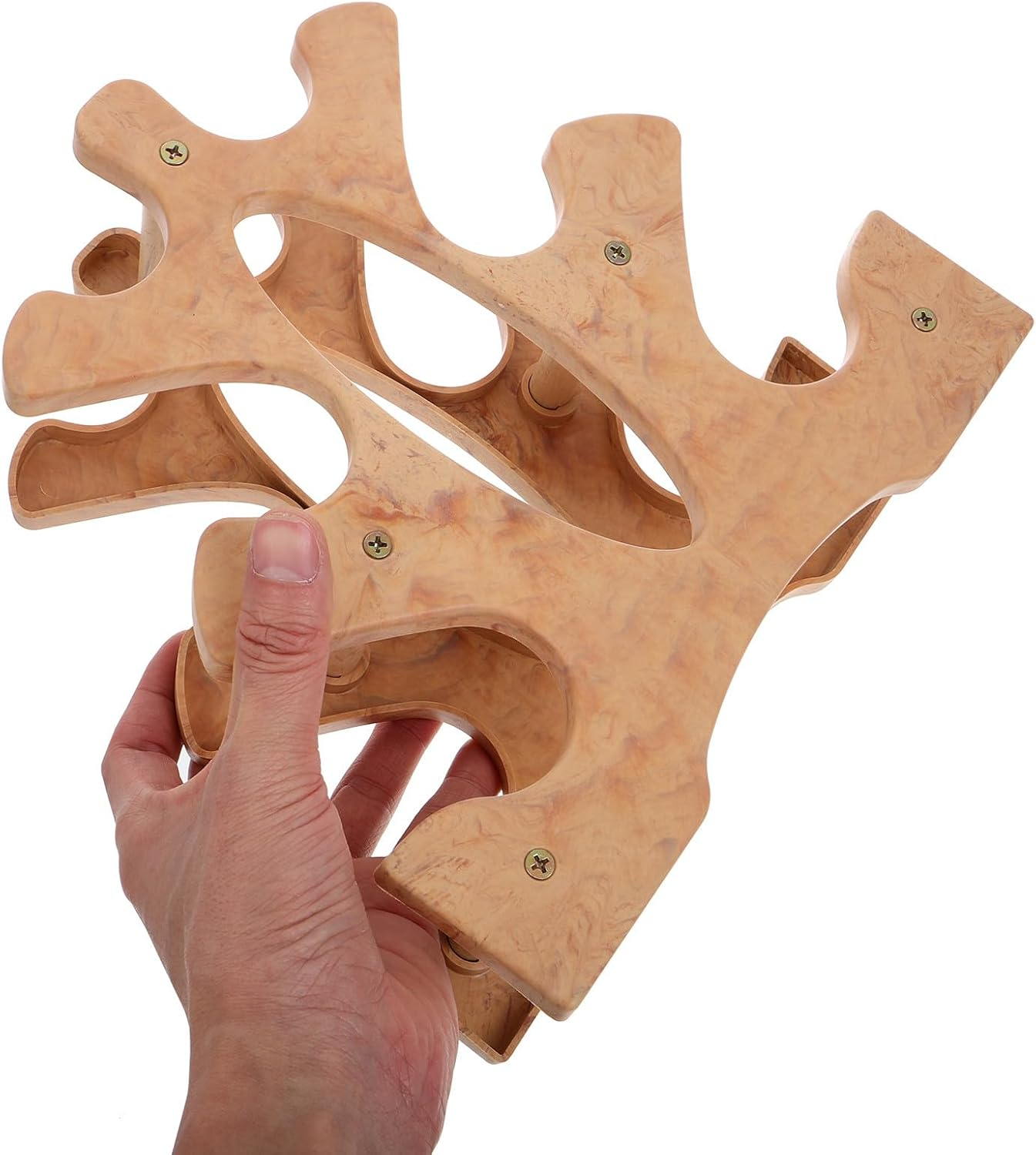 KESYOO Wooden 3-Tier Dumbbell Rack Stand for Home Gym Weight Storage Organizer Small Fitness Equipment Holder for Exercise Training and Weight Plate Saver image number 6