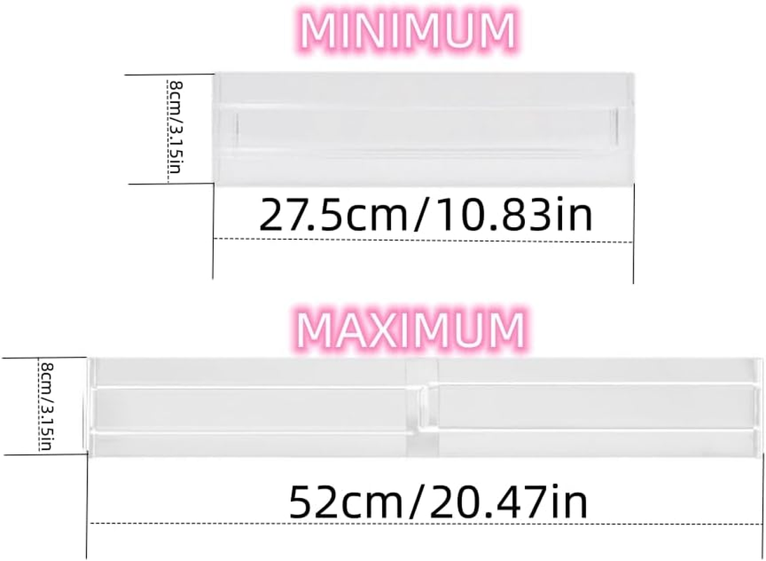Changyeah 8 Pack Drawer Dividers Organizers,11.83-20.47"Adjustable Dresser Drawer Divider,Drawer Organizer Silverware and Utensils Separators, Wardrobe Storage Organization image number 3