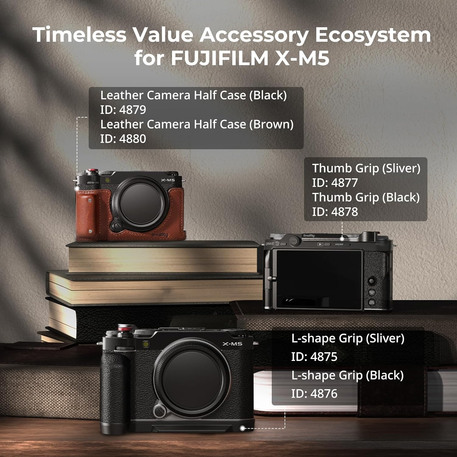 Smallrig Thumb Grip with Hot Shoe Cover for FUJIFILM X-M5 (Silver) - 4877 image number 5