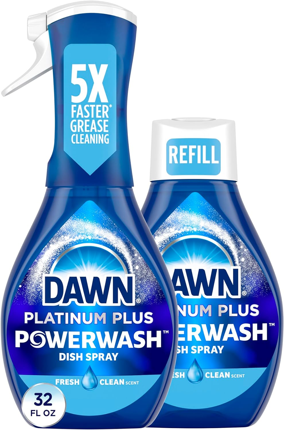 Dawn Powerwash Spray Starter Kit, Platinum Dish Soap, Fresh Scent, 1 Starter Kit + 1 Dawn Powerwash Refill, 16 Fl Oz (Pack of 2) image number 1