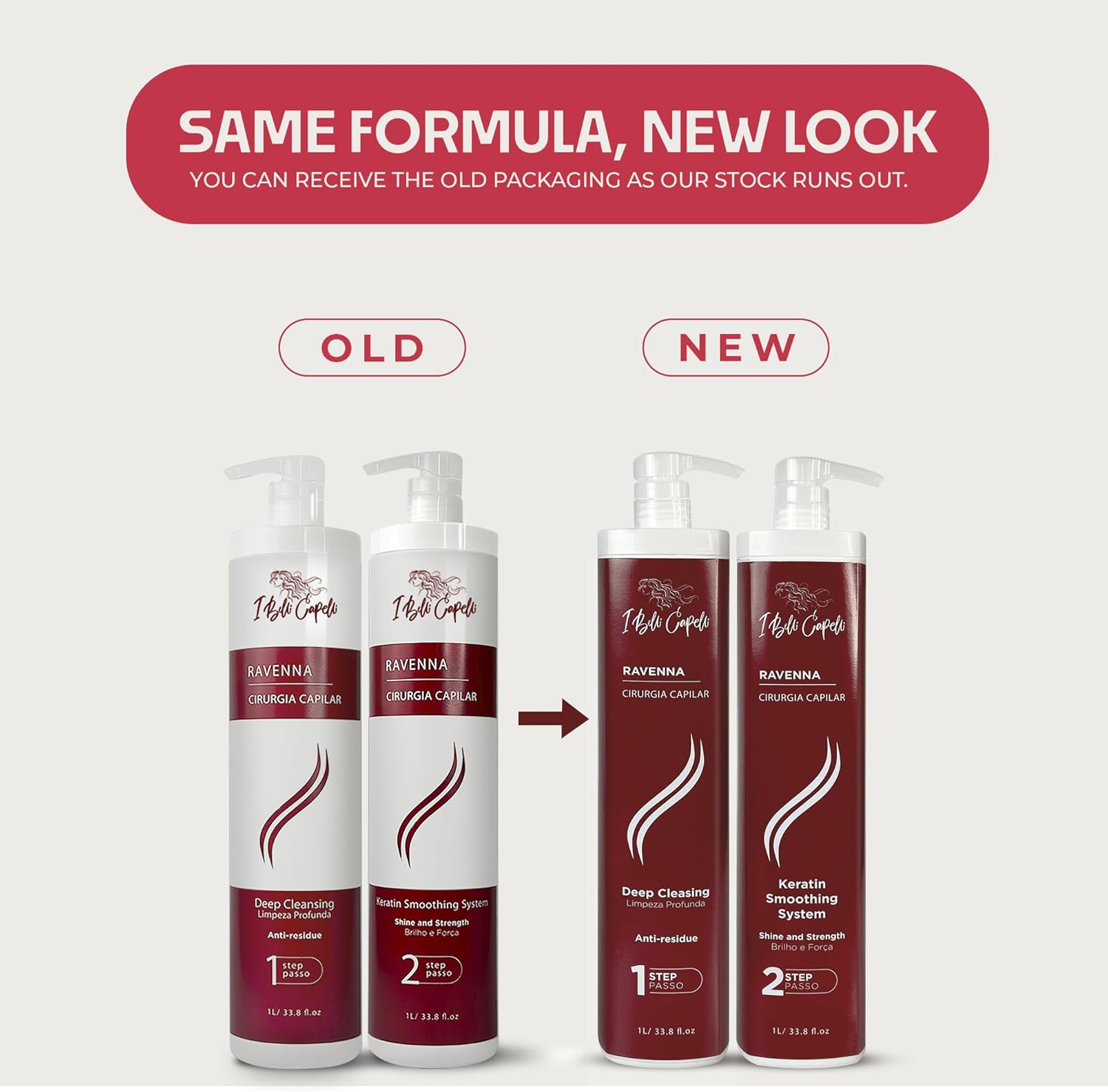 I Belli Capelli Ravenna Professional Keratin Hair B-Tox -Cirugia Capilar Para El Cabello, Smoothing, B-Tox Hair Treatment, Celulas Madres Para El Cabello-Straightener System 3X1L 105.8Oz image number 1