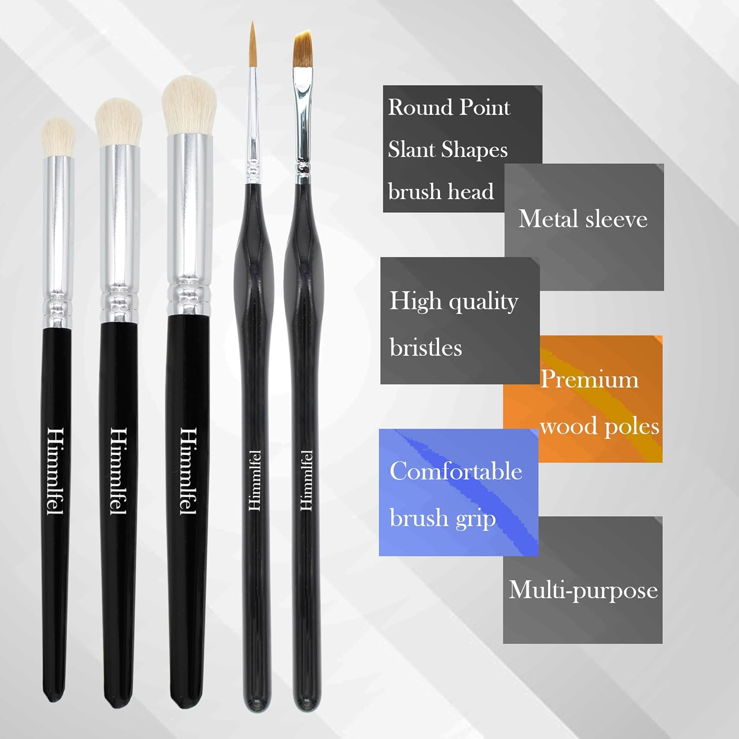 Himmlfel Miniature Paint Brushes Drybrush Set,10 PCS Fine Detail Paint Brush Dry Brush,Model Paint Brushes Dry Brushes for Citadel Game Model，Large Medium Detailed Models，Model Painting,Warhammer 40K image number 3
