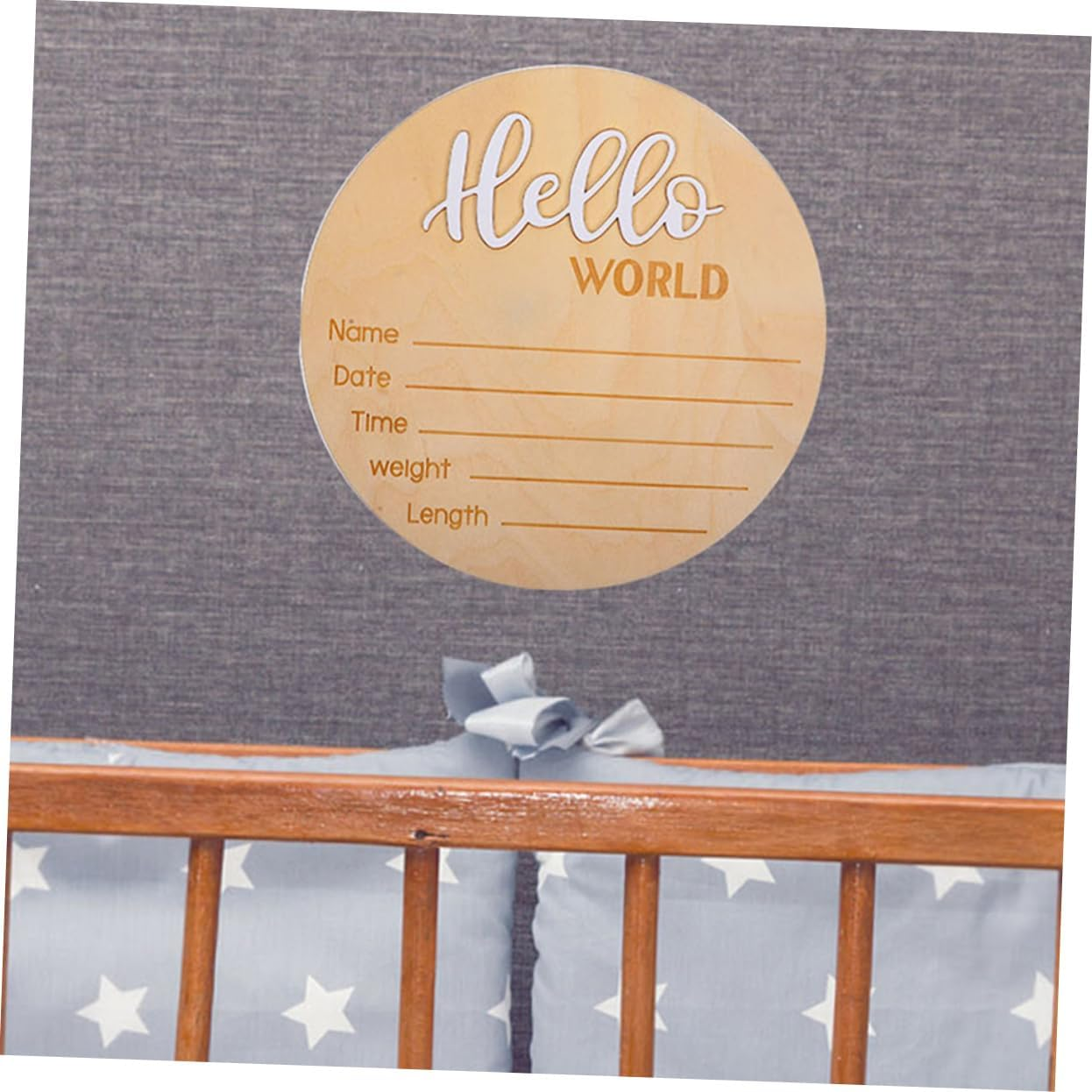 2 Pcs Wooden Birth Announcement Signs Newborn Name Board for Hospital Photography Prop Sturdy Arrival Plaque with Chic Design image number 5