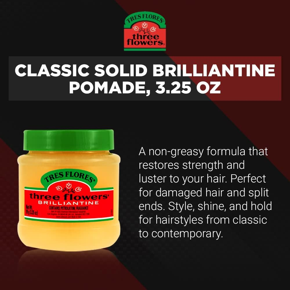Three Flowers Brilliantine Pomade Solid 3.25Oz image number 3