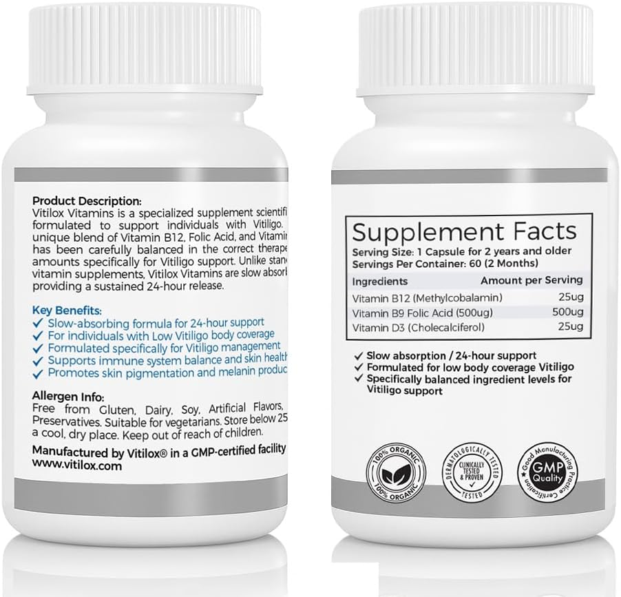 Vitilox Vitiligo Pigmentation Cream and Vitamins B12, Folic Acid and D3 image number 2