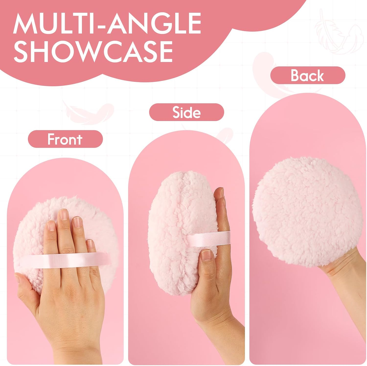 WSYUB Powder Puff, 6&rsquo;&rsquo; Powder Puff for Body Powder,Body Powder Puff and Container, Body Powder Applicator,Oversize Dust Puffs for Women,Extra Large Powder Puffs for Face Powder image number 6