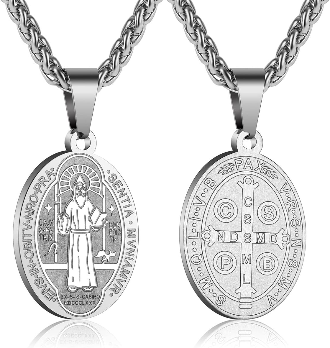 ZAULER Saint St Michael/Christopher/Jude/Benedict/Virgin Mary Medal Necklace for Men Women 24 in Religious Gifts