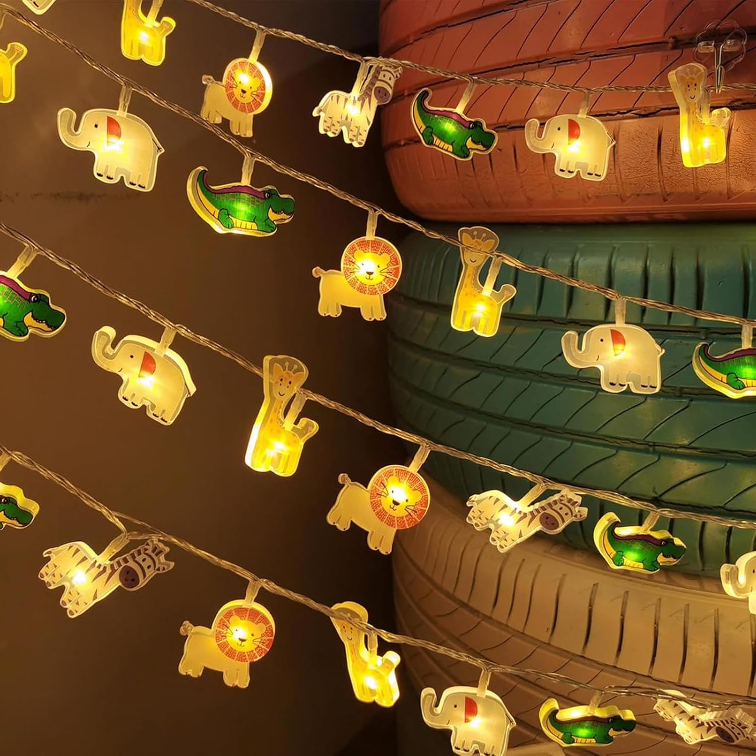 Alegre Animal Fairy Lights Indoor, 1.5 M 10 LED Fairy Lights Children'S Room Boys Girls Children'S Fairy Lights Battery Operated Animal Fairy Lights for Pram, Bedroom, Wedding, Room Decoration image number 4