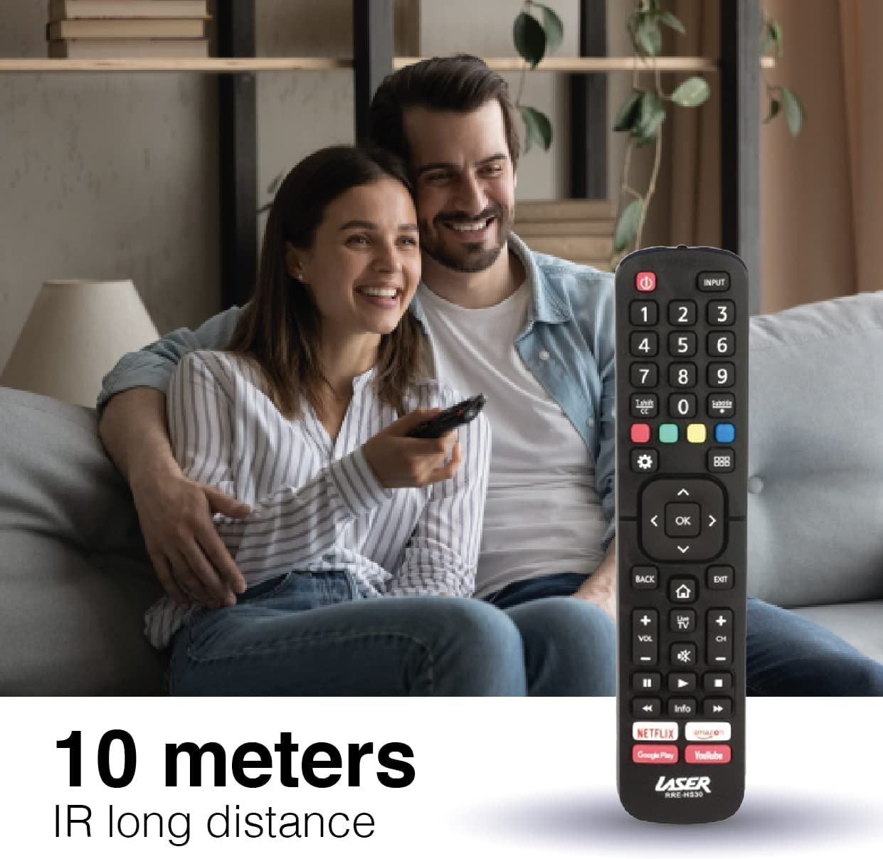 Laser Hisense TV Replacement Remote Control, No Setup Required, Lightweight Ergonomic Design, Easy to Use, Powered by 2 AAA Batteries, Compatible with Hisense Smart LED LCD Tvs image number 3