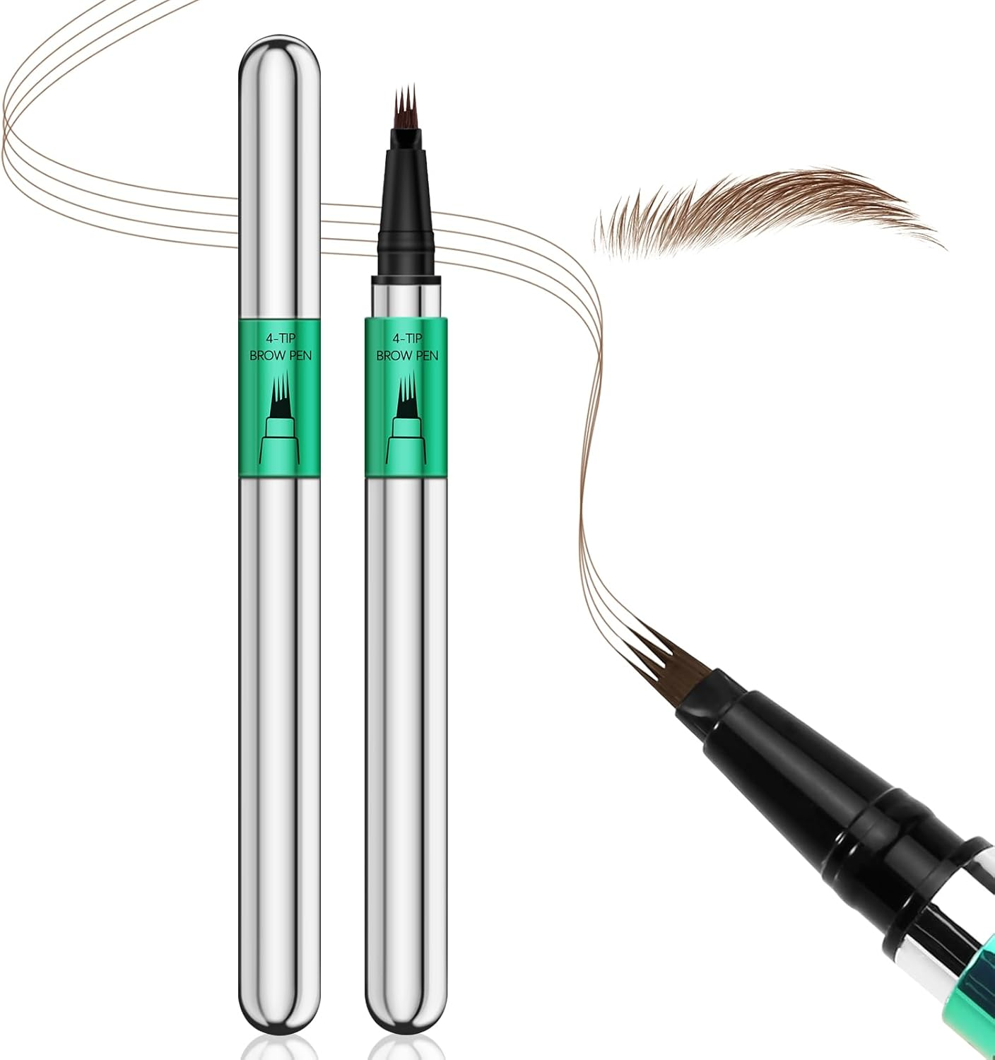 Microblading Eyebrow Pen，Waterproof Eyebrow Pencil Micro 4 Point Brow Pen，Eye Brow Makeup Pen for Women to Effortlessly Create Hair like Natural Brows，Long Lasting & Smudge-Proof