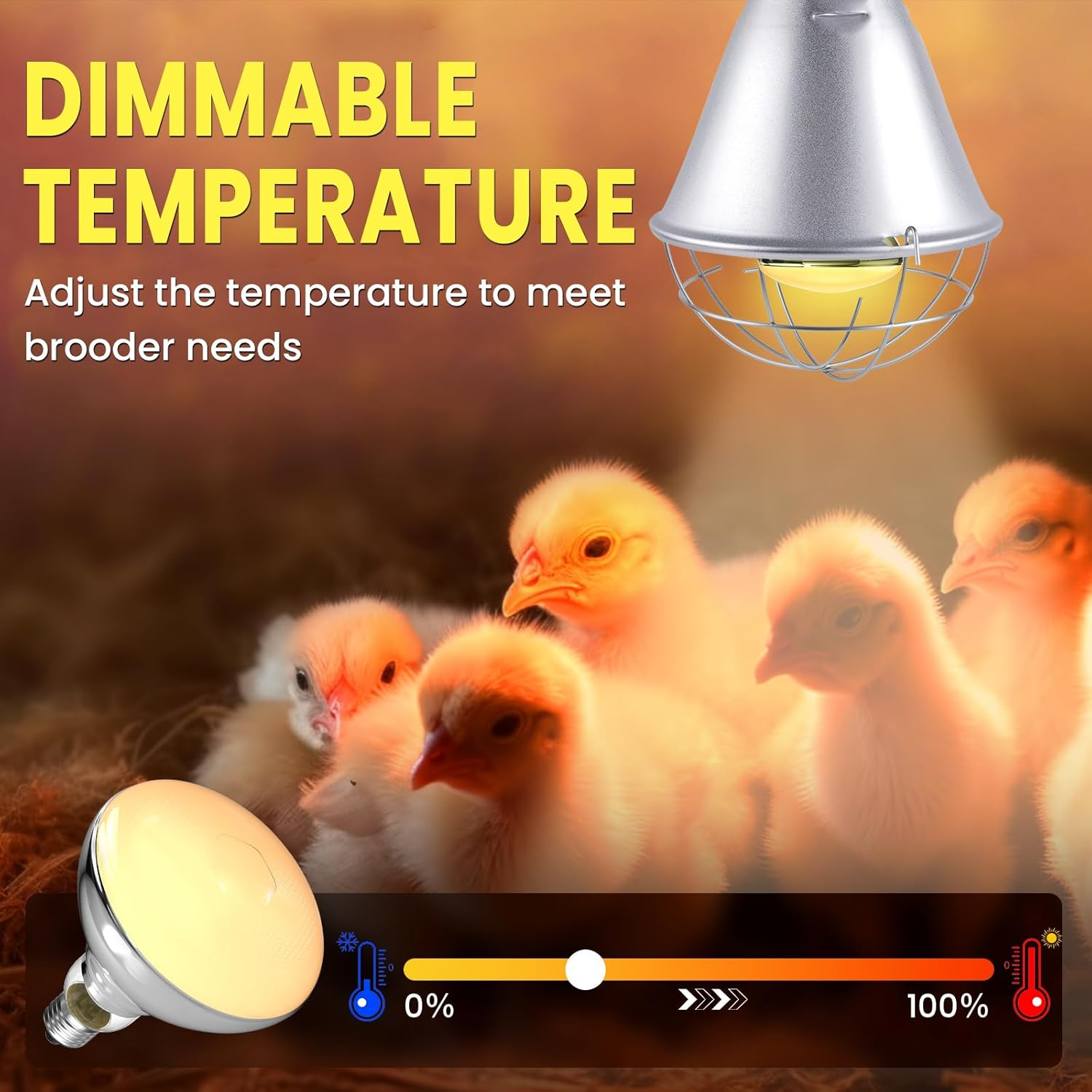 250W Heat Lamp - E27 Bulb for Poultry, Food, Catering, Brooding & Chicks