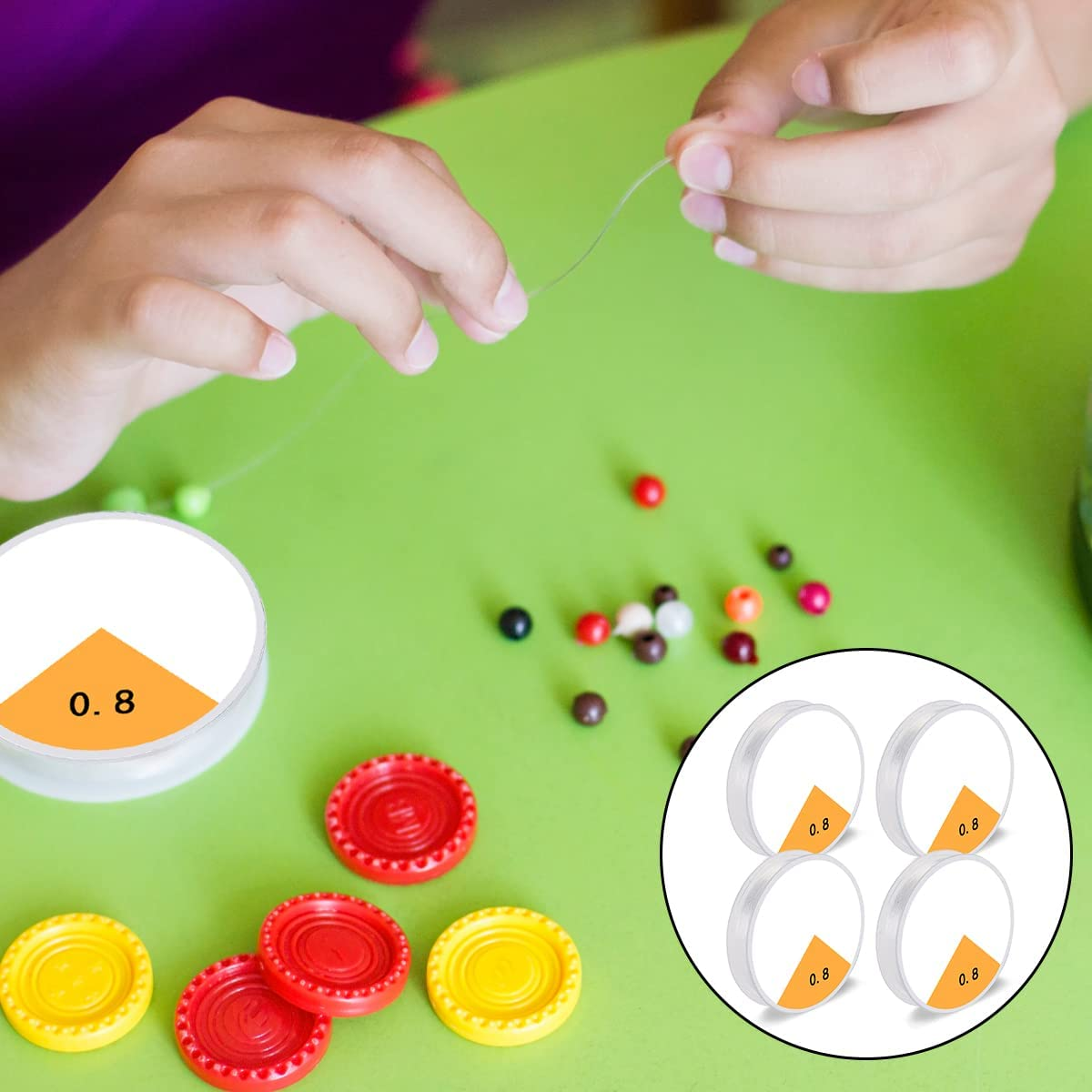 BEZANU Elastic Stretch Thread, 4 PCS Clear Bead String for Hanging, Bracelet and Jewelry Making (0.8Mm) image number 5