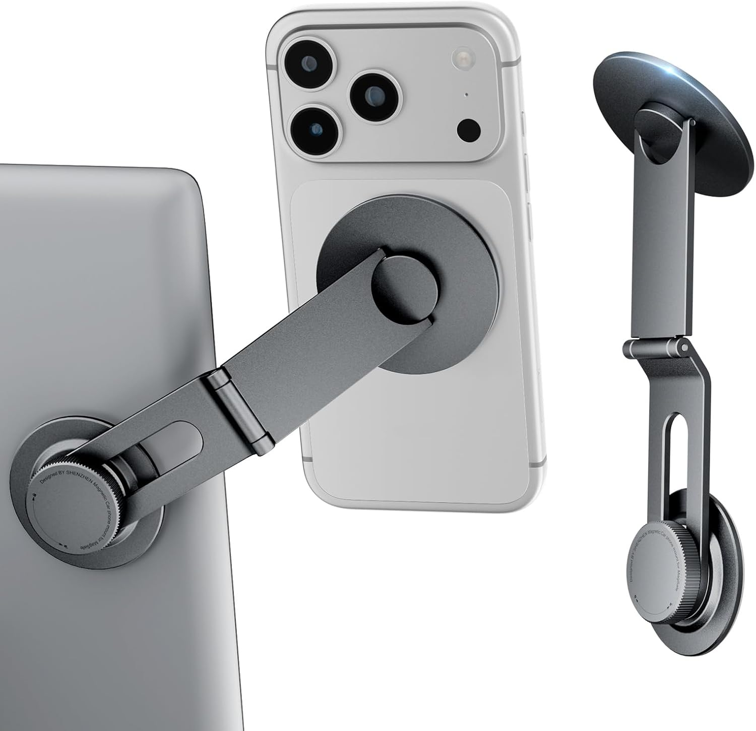 Cloudvalley Tesla Model 3/Y Phone Mount, Magnetic Car Metal Holder with Strong Magnet Power, [Foldable & Extendable Hidden Design]Tesla Screen Stand for 3/Y/S/X/Cybertruck, Designed for Magsafe Iphone image number 6