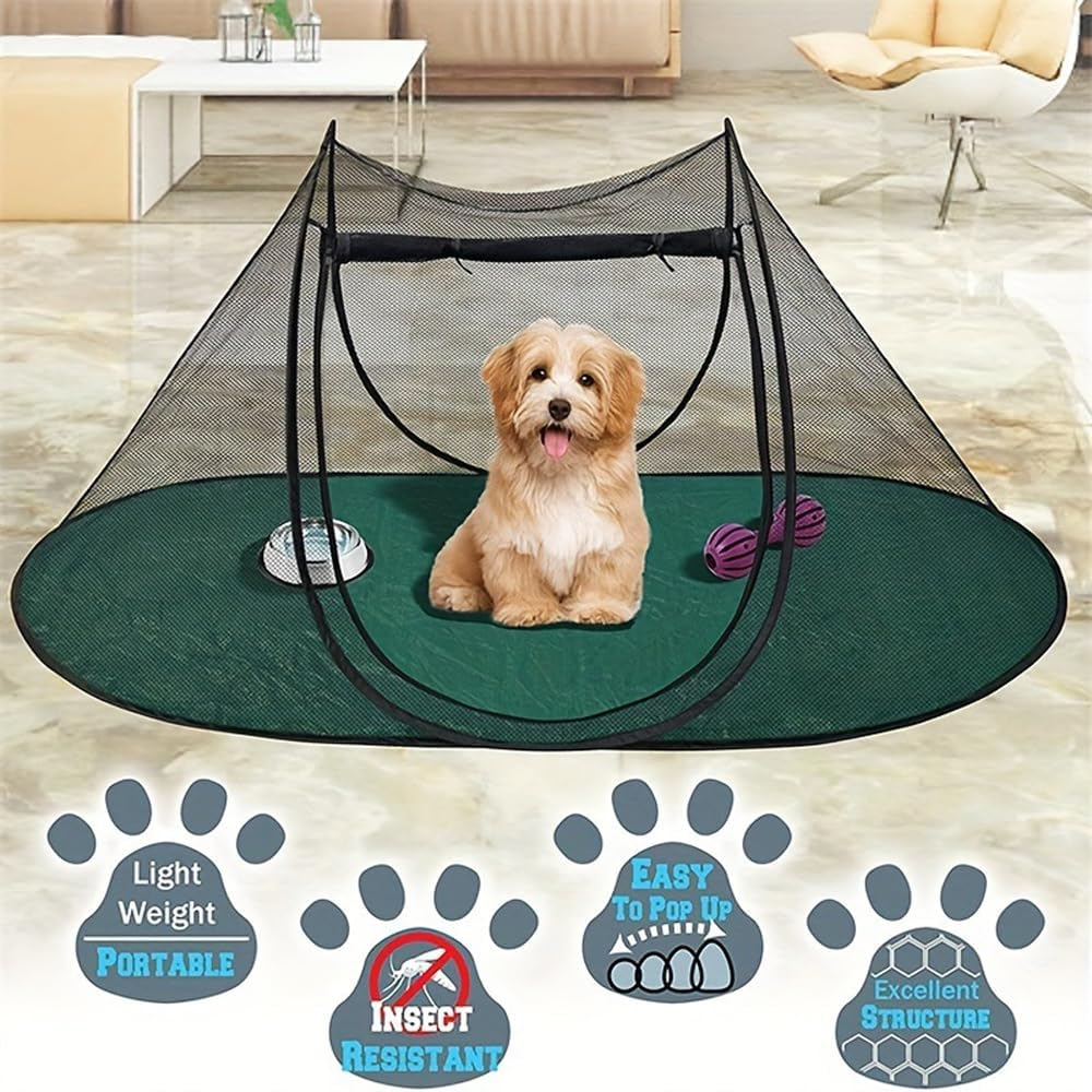 Cat Tent Outdoor, Pet Enclosure Wigwam Suitable for Dogs and Small Animals Foldable Cat Playpen, Pop up Crate Dog Tent Outdoor image number 6