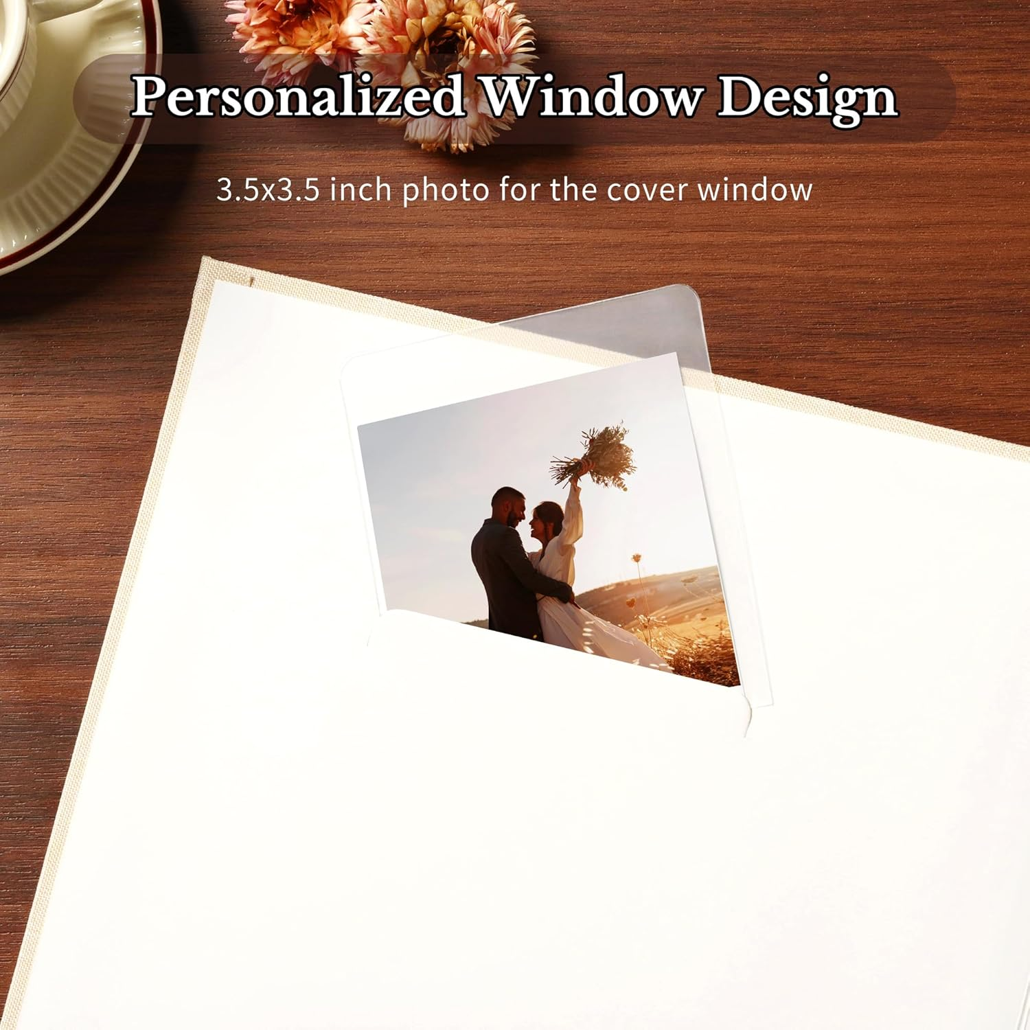 10 X 10 Inch DIY Scrapbook Album 40 Pages Linen Hardcover Kraft White Paper Scrap Book Photo Albums Memory Book for Baby Wedding Family Anniversary Photo Album (Beige, 40 Pages) image number 6