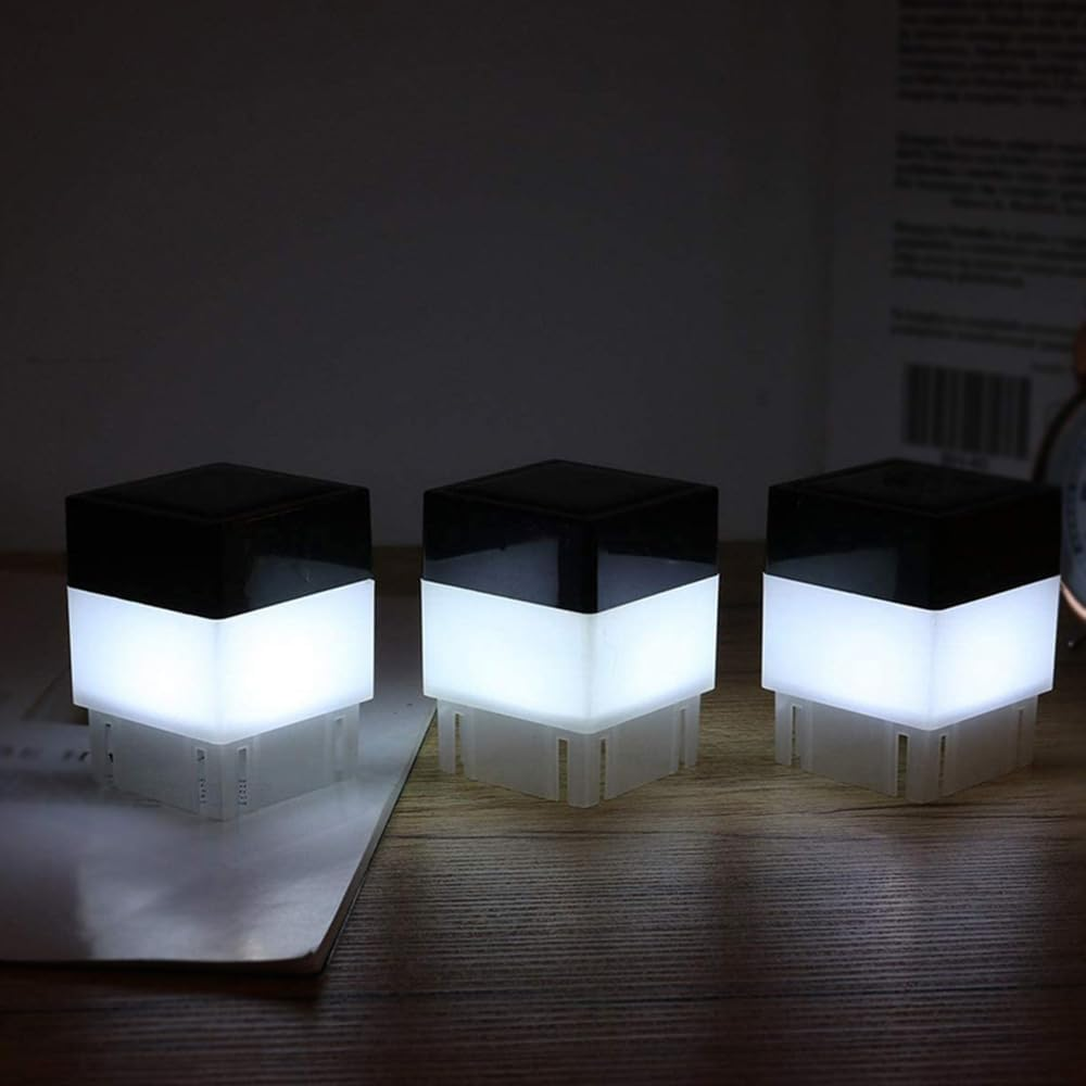 Tophomer 5PCS Outdoor Modern Solar Post Lights - 5X5Cm Glass LED Fence Lights, Waterproof Deck Cap Lights for Flat Surface Patio Garden Decoration (White) image number 1