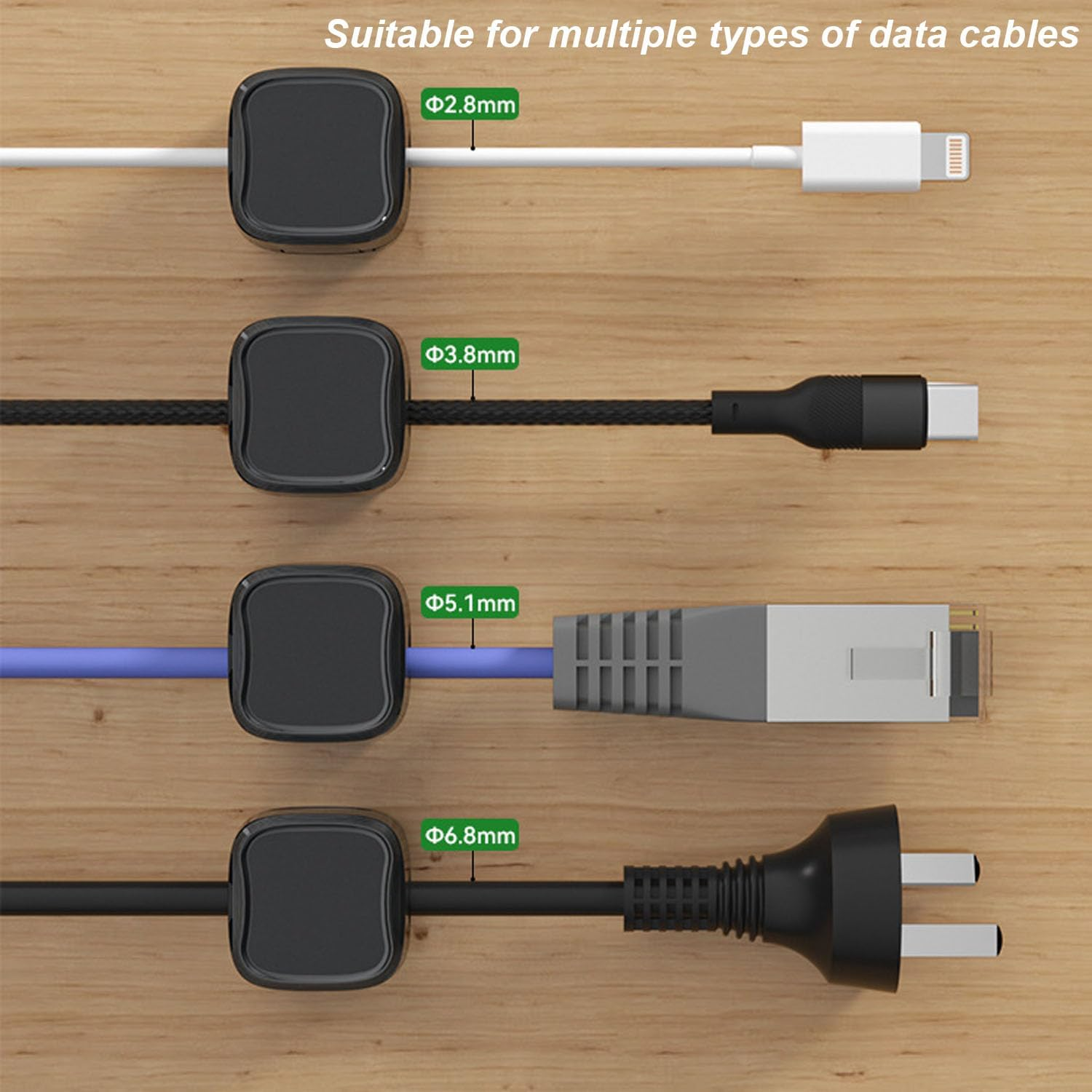 6 PCS Charging Cable Magnetic Cable Organizer Storage Holder, Uierty Charging Cable Magnetic Cable Organizer Storage Holder, Uierty Cable Management, Easy Secure under Desk Cable Management for Home image number 4