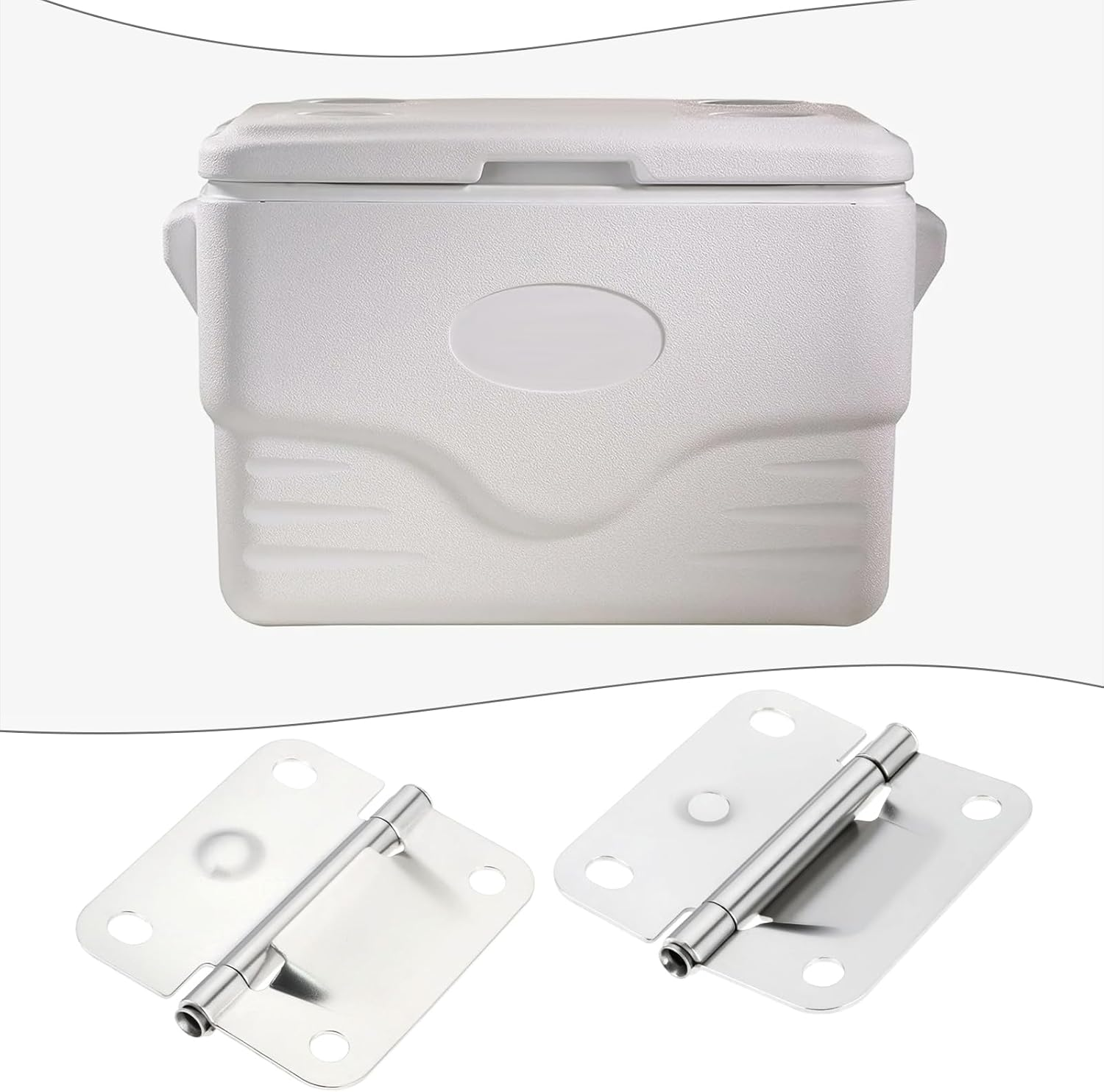 SG Store 2 Pieces Stainless Steel Cooler Hinges Ice Chest Hinge Replacement Compatible with Coleman Cooler 5226 5227B 5235 with Screws image number 5