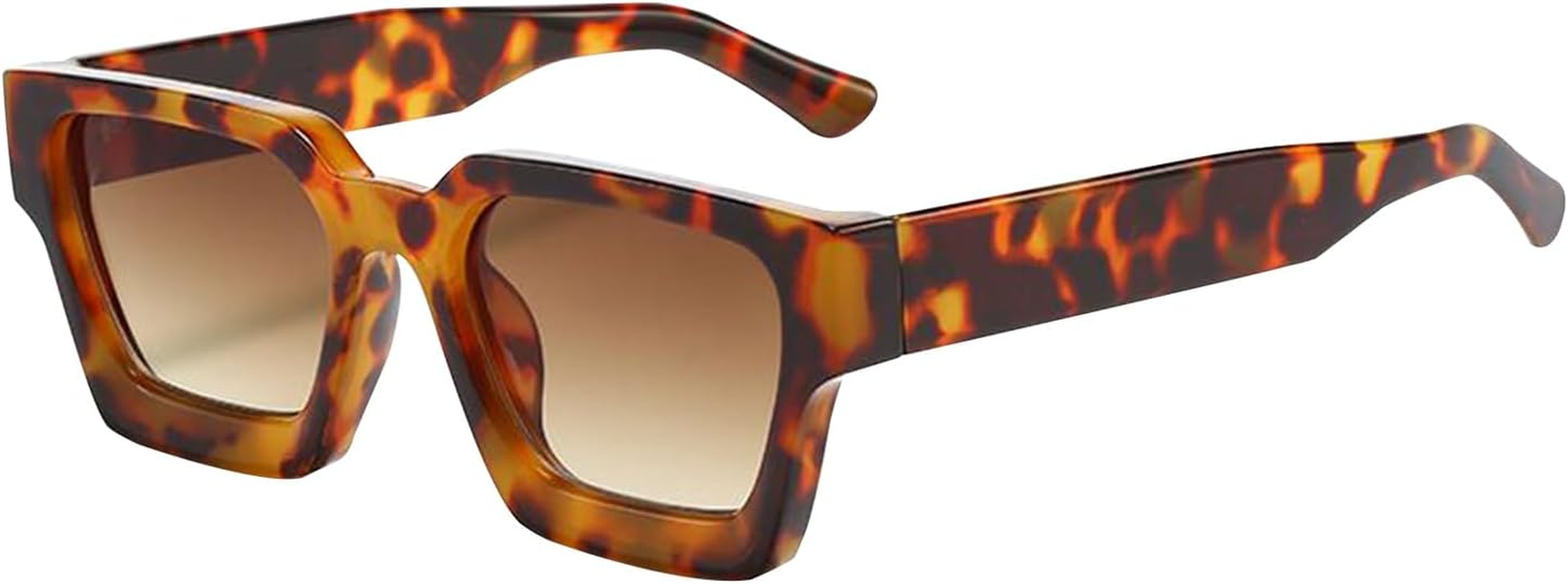 Uoqpty Square Sunglasses, Vintage UV Glasses, Ergonomic UV 400 Square Frame Sunglasses for Vacation, Beach, Driving, Festival, Outdoors