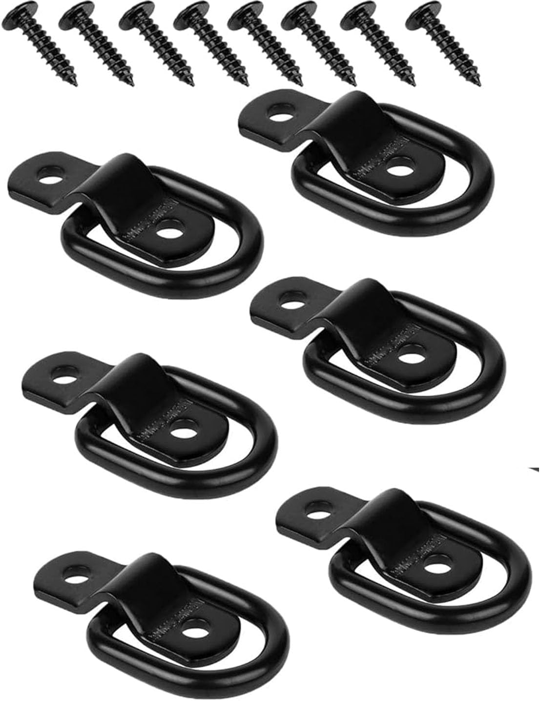 6PCS Stainless Steel D Rings Tie down Anchors,D Rings Heavy Duty Trailer Tie Downs for Trucks RV Camper Van Surface Mount D-Ring