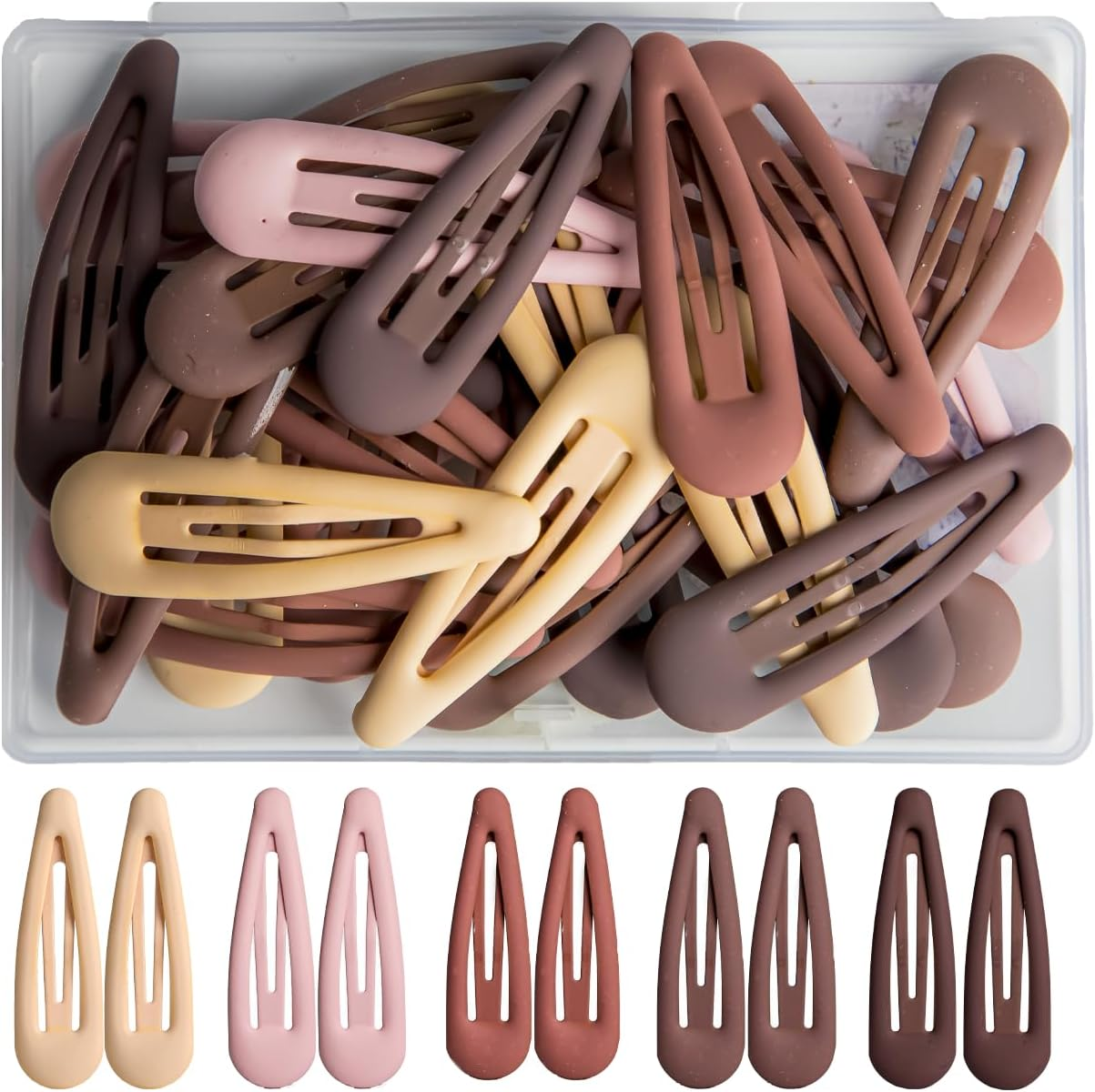 Girls' Hair Clips, 5Cm Girls' Hair Clips - Non-Slip, 30 PCS Cute Solid Colors Hair Accessories Hair Pins for Women, Girls, Cute Snap Hair Accessories for Fine/Thick Hair,Suitable for Daily Wear image number 3