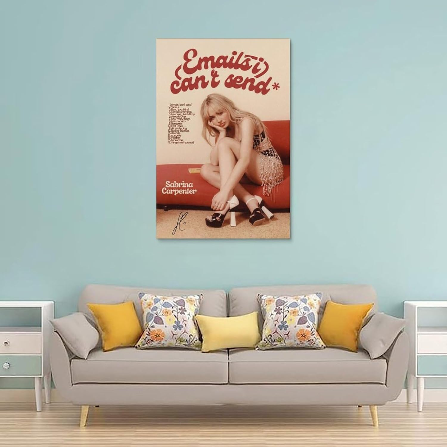 Singer Sabrina Carpenter Poster Music Cover Poster Canvas Painting Wall Art Picture Home Decor Print for Bedroom Living Room Dorm Study Bar Office 08X12Inch(20X30Cm) image number 5