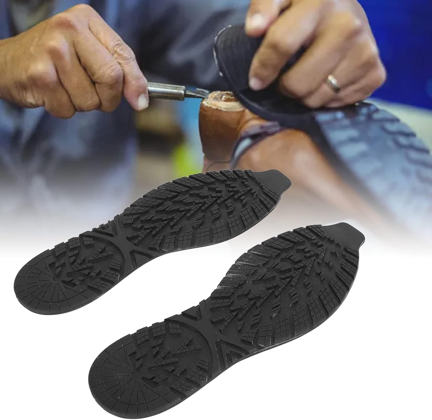 Shoe Sole Repair, Rubber Soles for Bottom of Shoes, Cuttable Elasticity Skid Full Soles Rubber Replacement DIY Repair for Sneaker, Shock Absorption Rubber Soles (41-44)