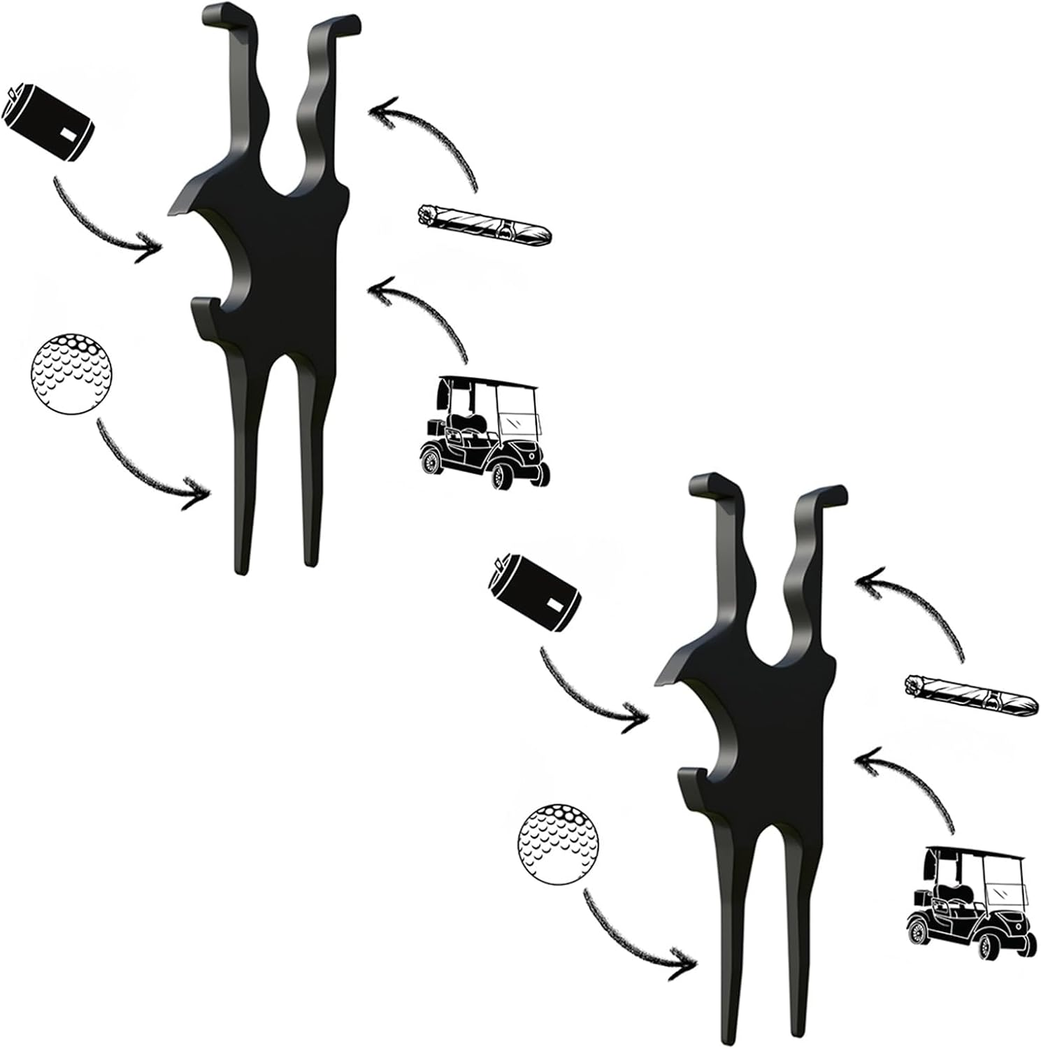 Golf Cart Multi-Tool with Magnetic Cigar Holder, Divot Tool, Ball Marker image number 5