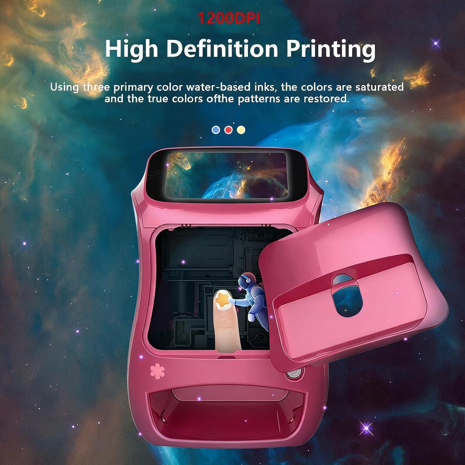 Smart 3D Nail Art Printer Machine,Digital Mobile Nail Art Printer,That Comes W/Over 800 Pictures of Nail,Wireless & Automatic Nail Art Machine,20S Done,Support Wifi/Diy/Usb Pink - White image number 5