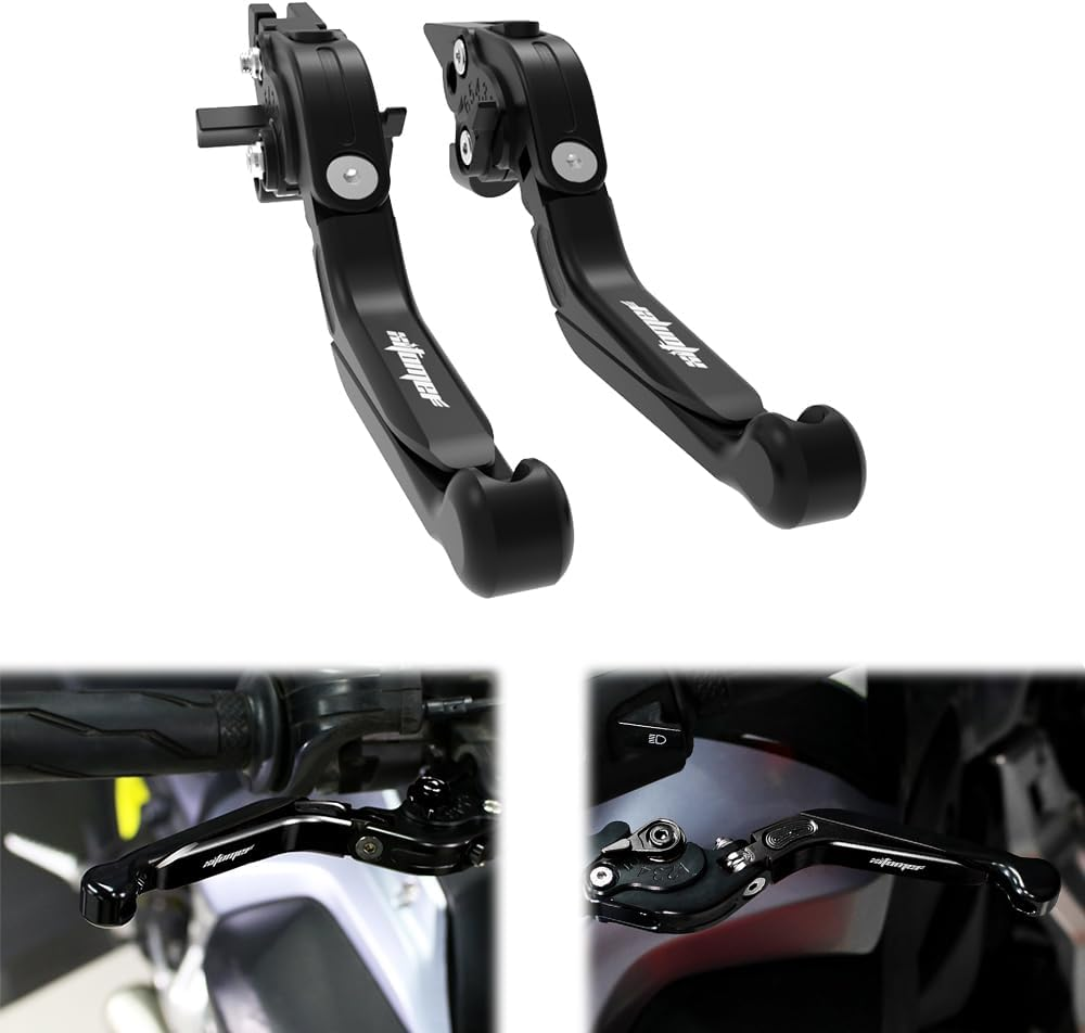 Xitomer Extendable Foldable Motorcycle Brake Clutch Levers, Fit for Sportster Nightster 2023 2022 /Sportster Pan America RA1250, Motorcycle Adjustable Handle Levers (Black) image number 4