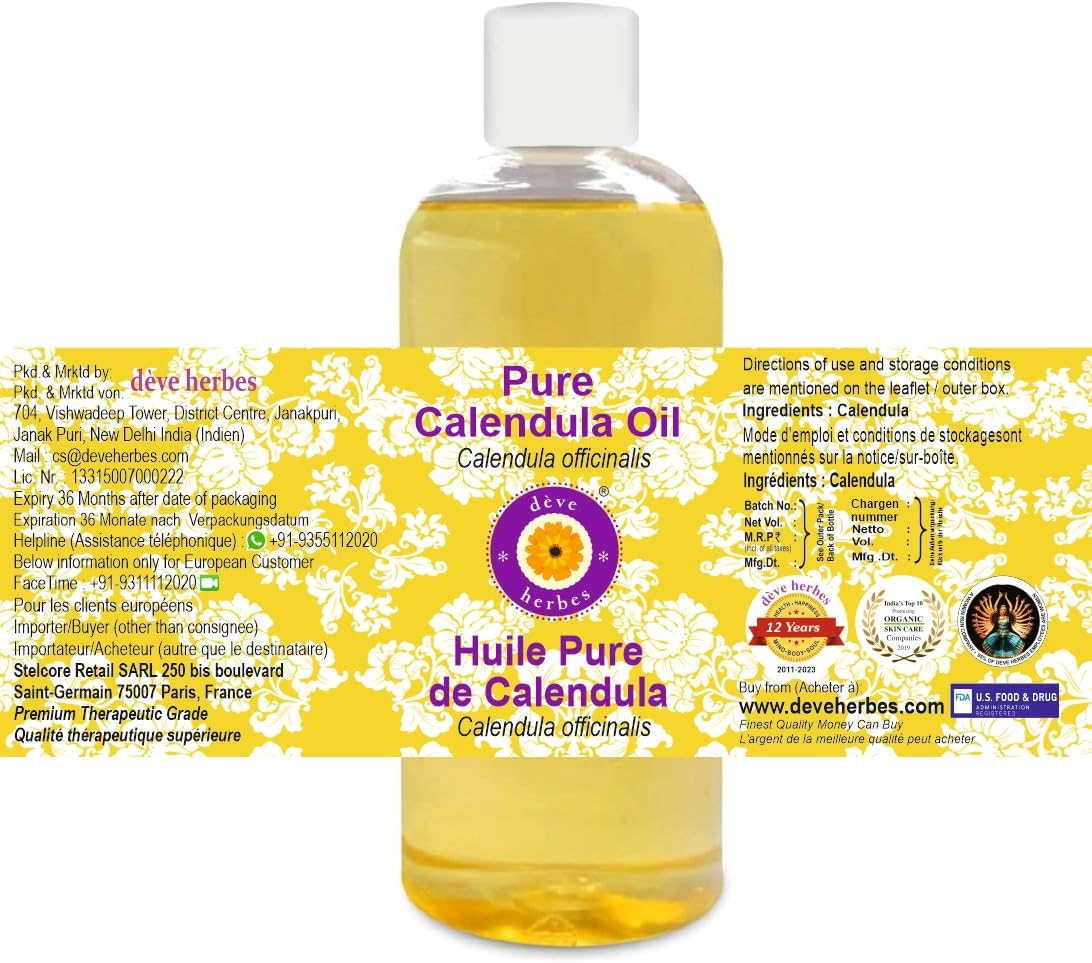 Deve Herbes Pure Calendula Oil (Calendula Officinalis) 200Ml (6.76 Oz) image number 3