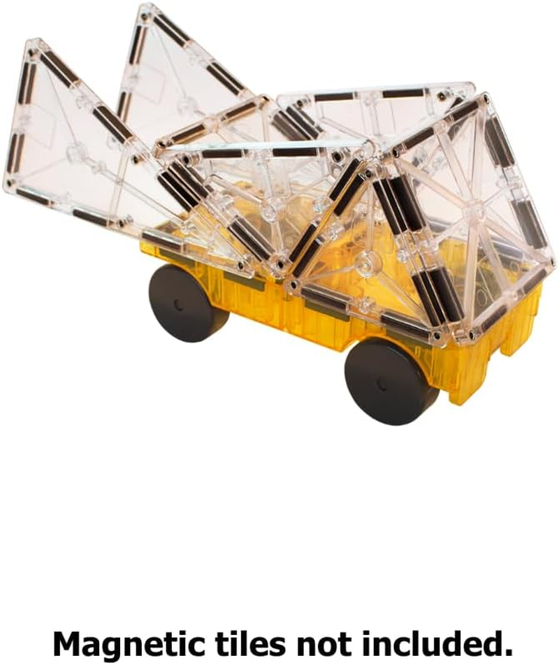 Magna-Tiles Cars Expansion 2-Piece Set, Green/Yellow image number 4