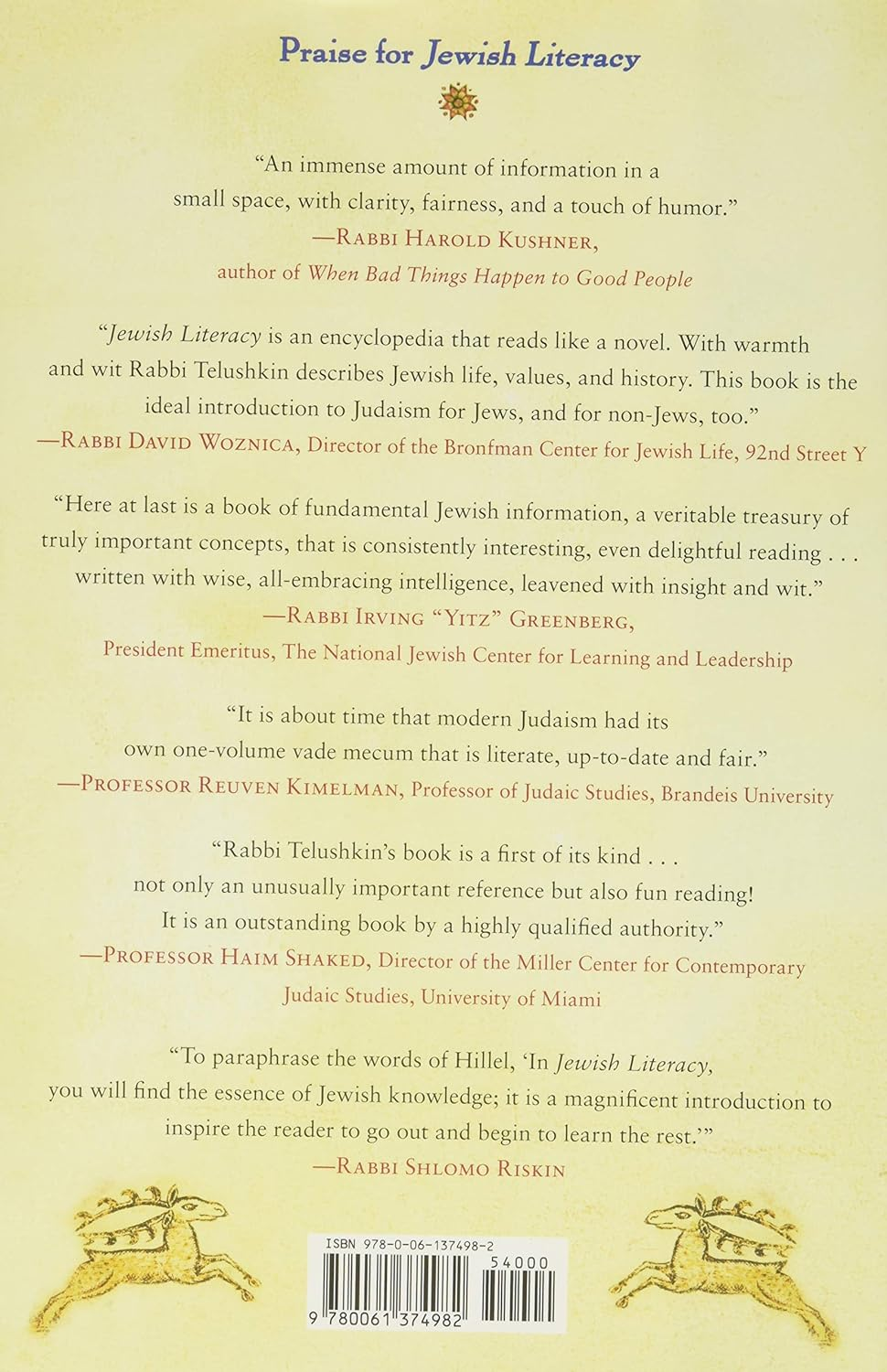 Jewish Literacy: the Most Important Things to Know about the Jewish Religion, Its People, and Its History