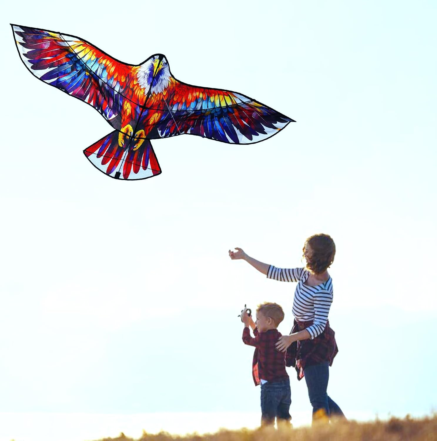 Touch the Sky Huge Eagle Bird Kite for Children & Adults, Easy to Assemble & Fly,Beach and Summer Outdoor Toy for Boys and Girls image number 2
