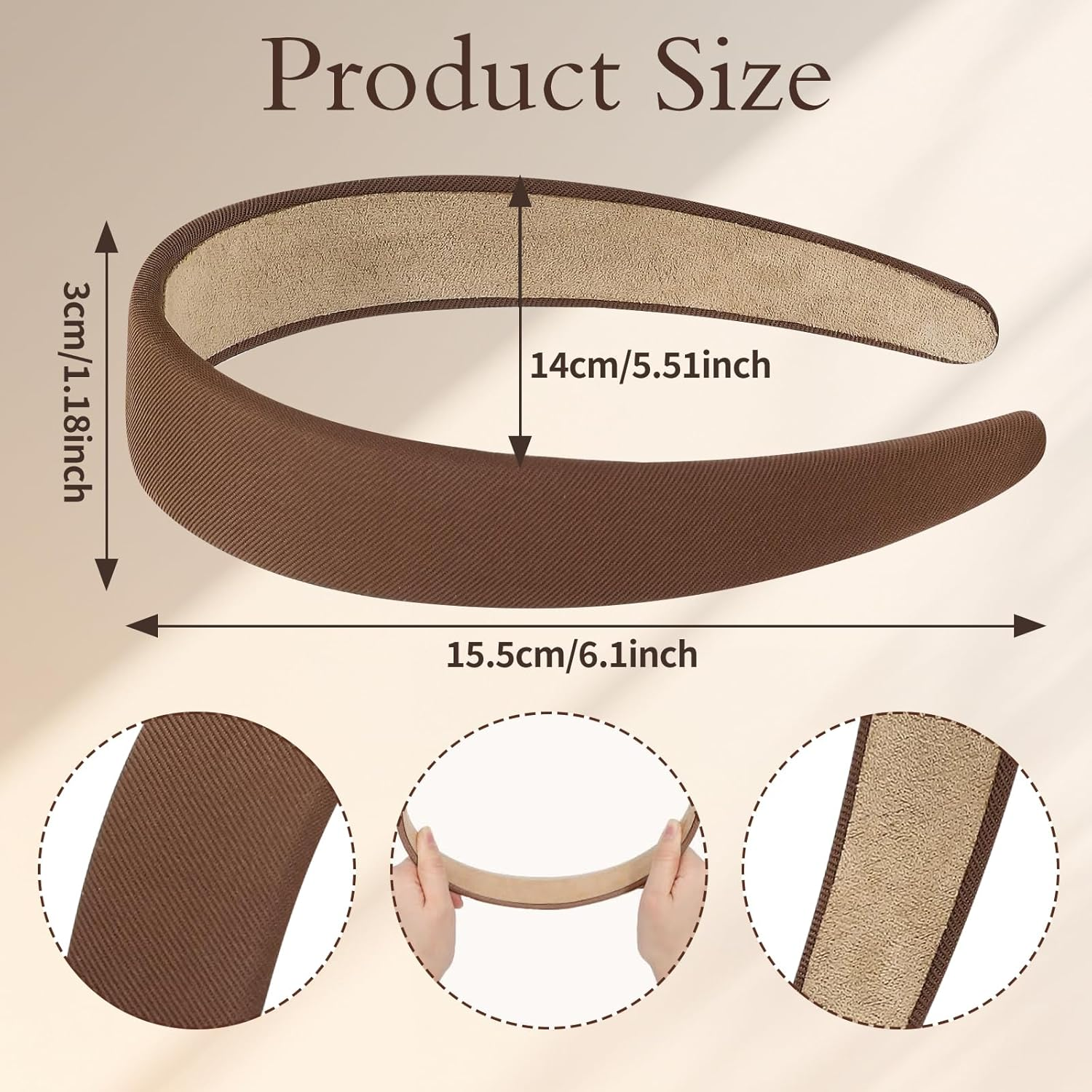 Women'S Wide Headband 5 Pieces Wide Headband Non-Slip Hair Band Headpiece Girls Fashionable Headbands for Girls Women Children image number 1