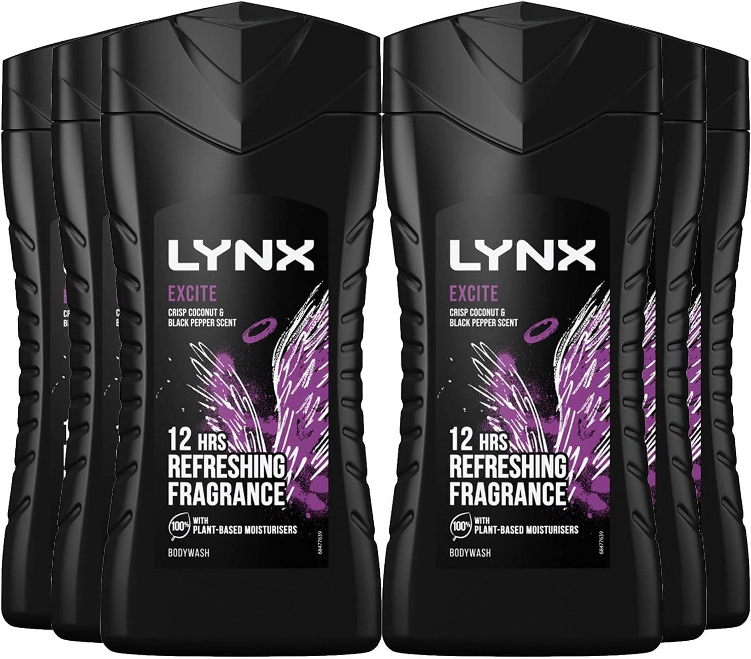 6X Lynx Excite Shower Gel Mens Body Wash 250Ml image number 3