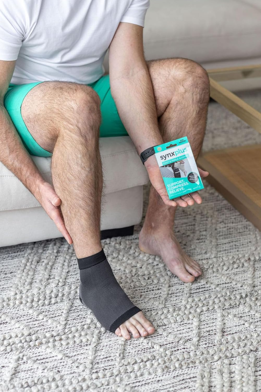 Synxbody Synxplus Foot and Ankle Compression Sleeves, Large image number 1