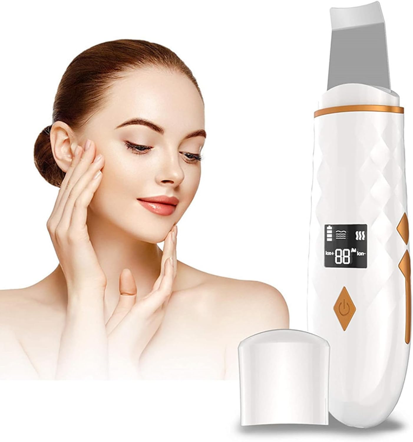 COREXPOWER Skin Scrubber Face Spatula, LCD Screen Pore Scraper Pore Cleaner Blackhead Removal Ultrasonic Pore Extractor - 4 Modes Skin Scrubber Face Spatula Espatula Ultrasonica Facial Profesional image number 3