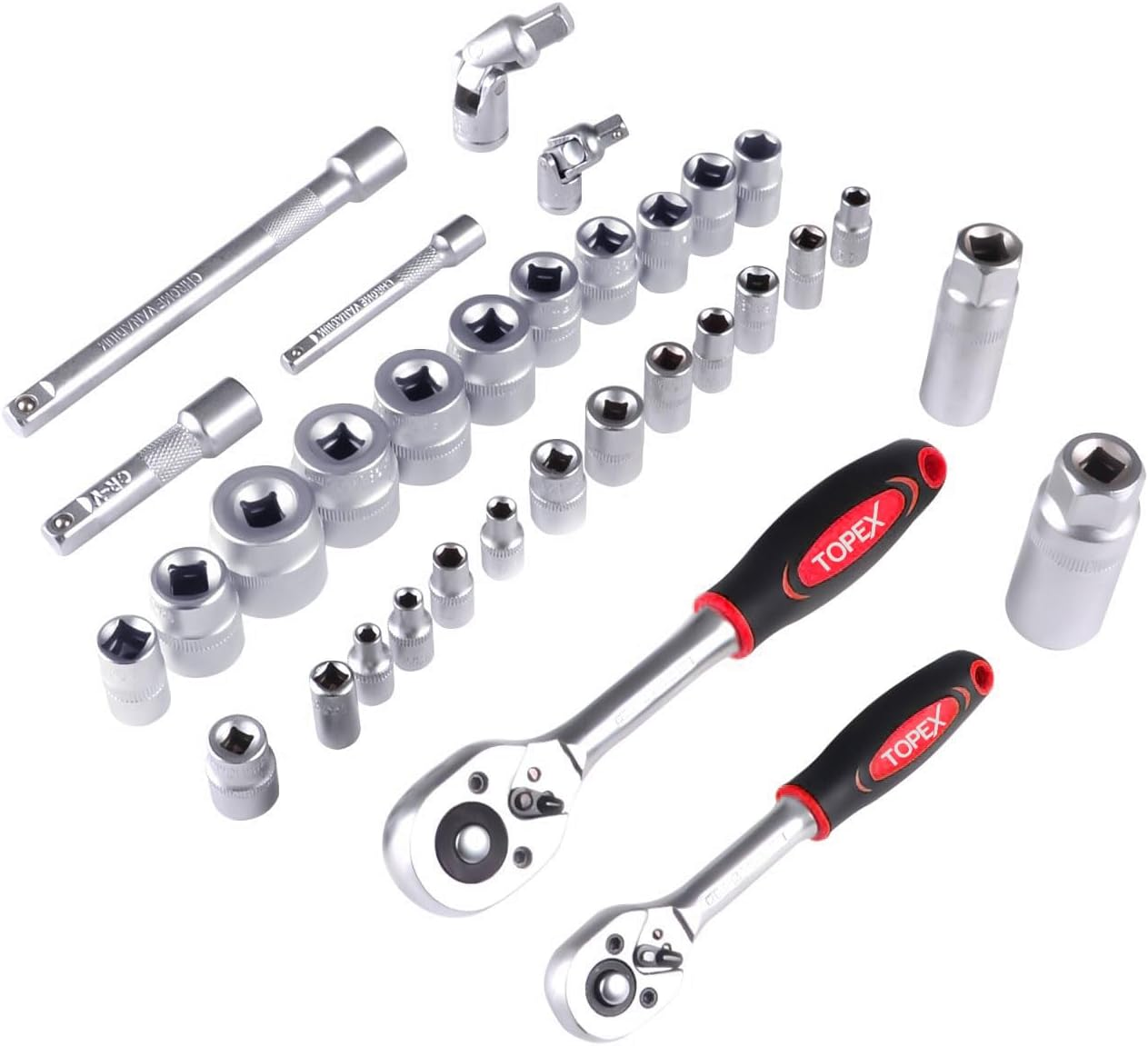 TOPEX 65-Piece Household Hand Tool Set Portable Home Auto Repair Kit Premium Quality W/Pliers, Screwdriver Kits Toolbox Storage Case/Mechanic Hand Tool Set for Home Repair Maintenance image number 2