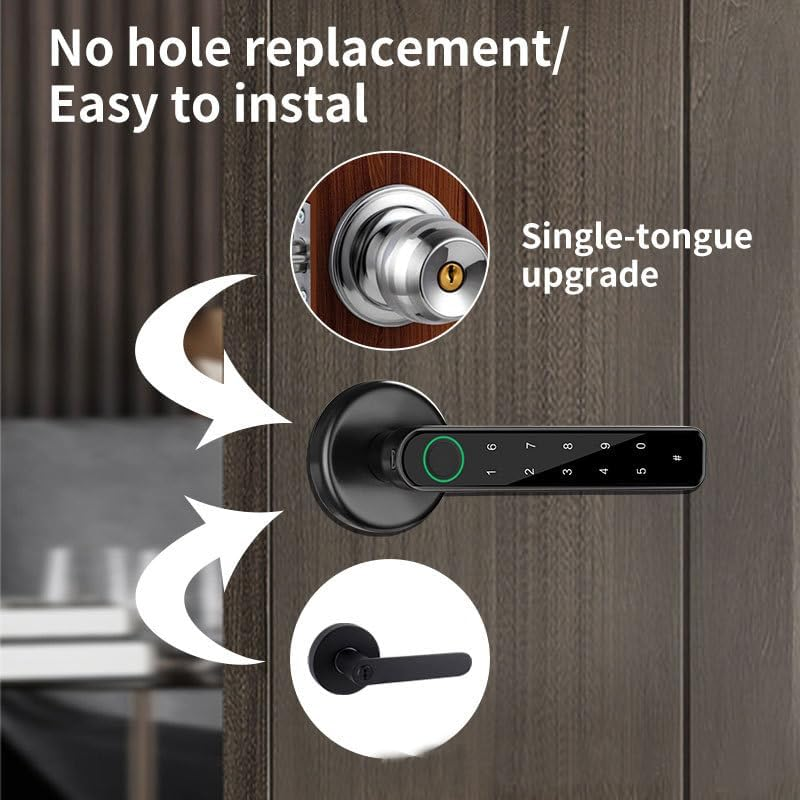 Xenocam Fingerprint Smart Door Lock Keyless Entry 3-In-1 Door Lock, Smart Lever Unlock by Fingerprint/Keypad/Code/Key for Home, Hotel, Apartment, Office, Bedroom image number 6