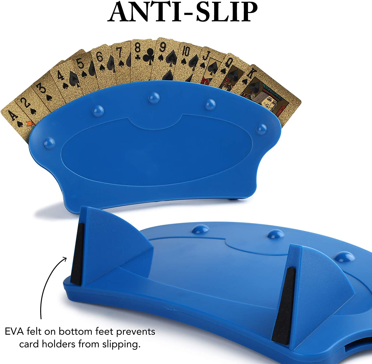 Lotfancy Playing Card Holder for Kids Seniors, Plastic Hands Free Cards Holders for Canasta, Poker Parties, Family Card Game Nights image number 3