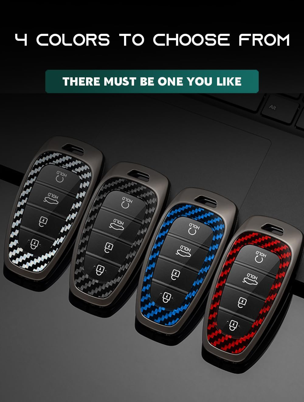 Ontto Alloy Car Key Fob Cover Fit for Hyundai Sonata Hybrid Nexo DN8 Tucson NX4 New Grand Santa Fe Atos Solaris Prime Smart Key Case Shell Holder Bag Keyring Keychain Accessories Black A - A-Black image number 6