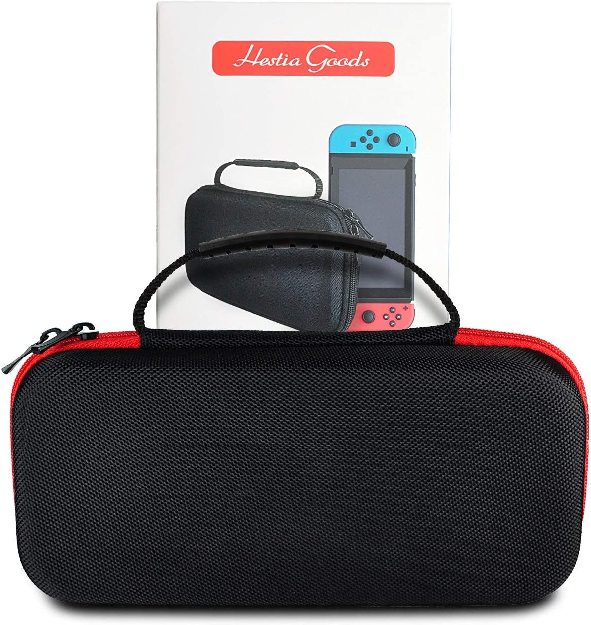 Daydayup Hestia Goods Switch Case and Tempered Glass Screen Protector for Nintendo Switch - Deluxe Hard Shell Travel Carrying Case, Pouch Case for Nintendo Switch Console & Accessories, Streak Red image number 1