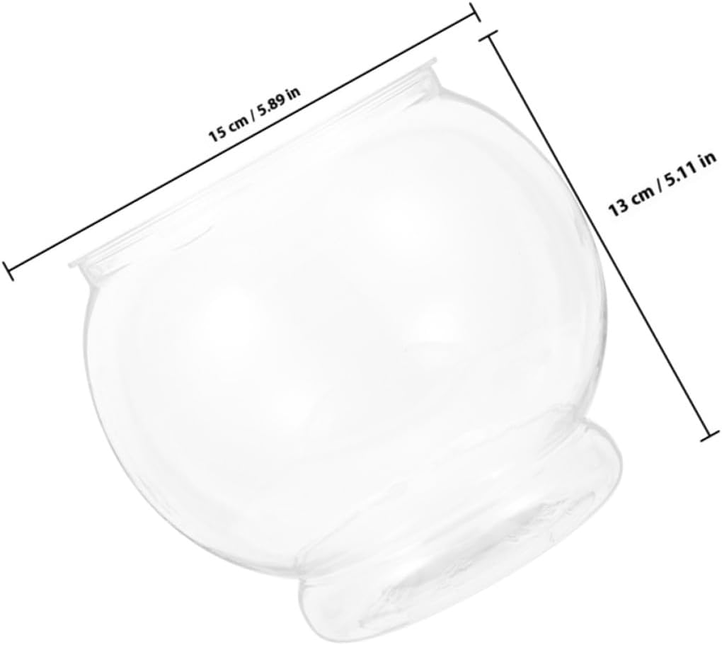 FONDOTIN Tabletop Fish Tank Transparent Decorative Aquarium for Goldfish and Betta Stylish Clear Fish Bowl for Home Office Container for Aquatic Plants and Pets image number 2