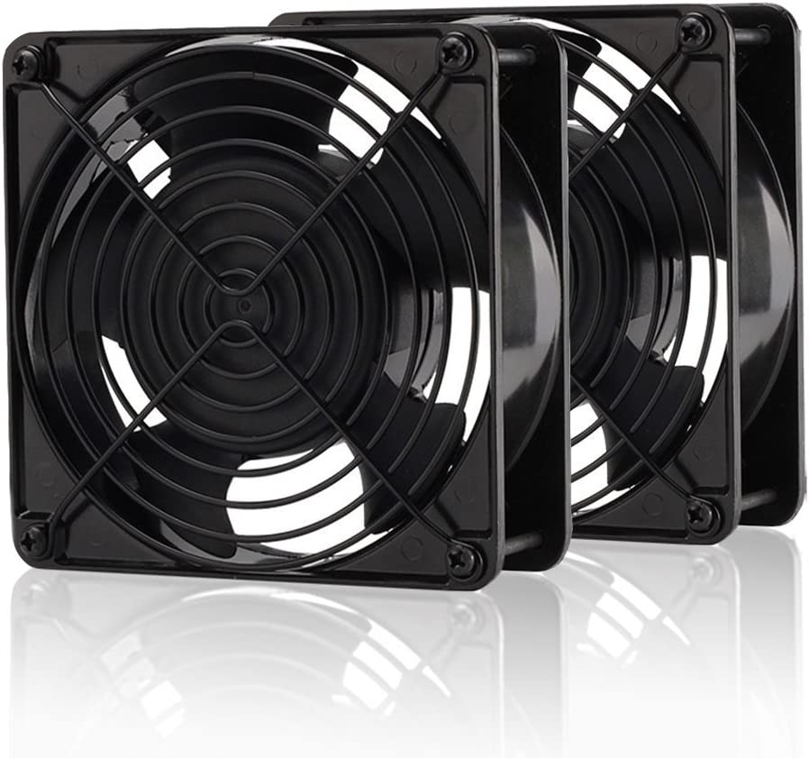 EZDIY-FAB 12Cm 120Mm 161CFM 4000RPM CPU Cooling Fan FFC1212DE 12V DC 4-Pin Molex PC Computer High CFM Cooling Case Fan with Metal Finger Guard Grill-2 Packs image number 4