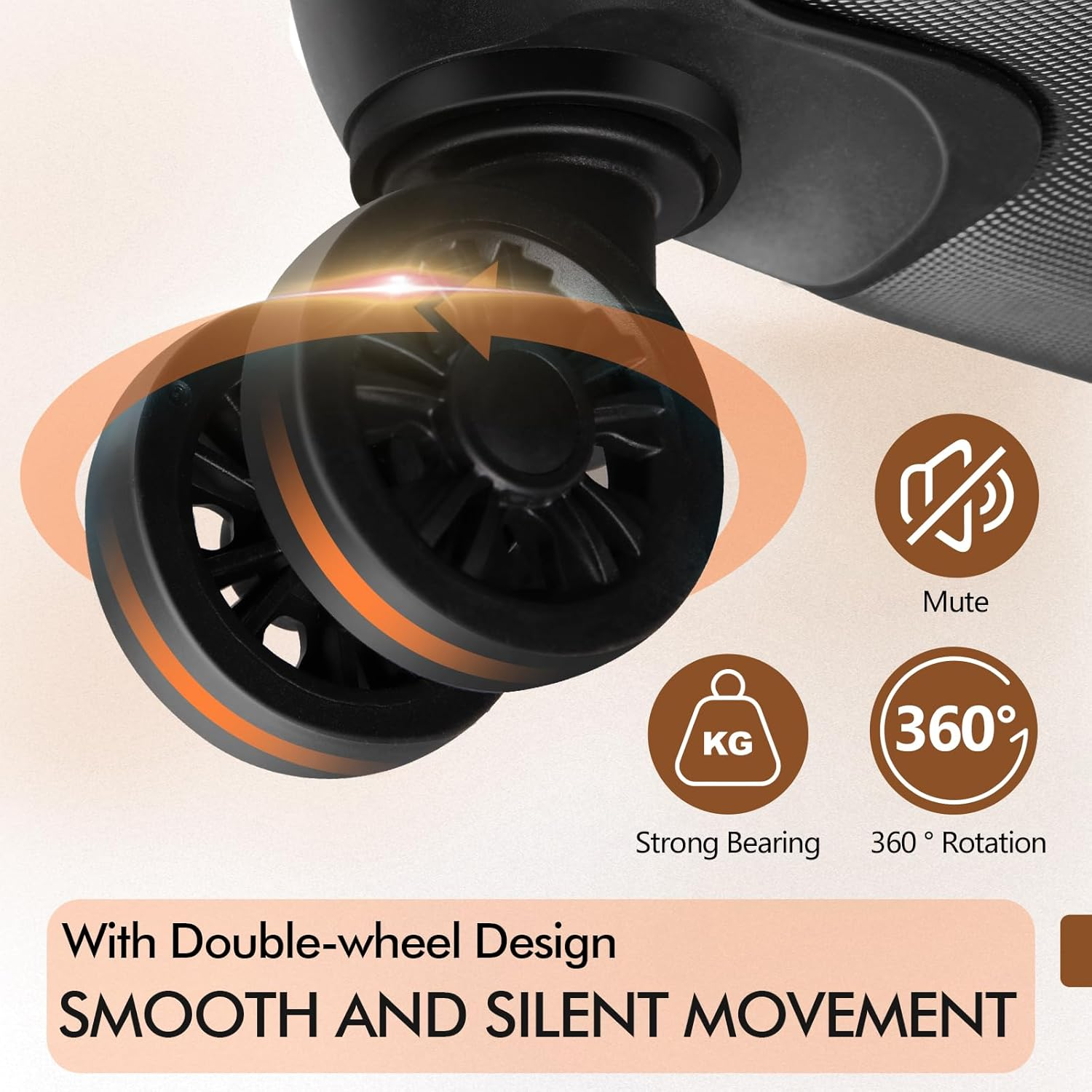 Anyzip Luggage Carry-On Lightweight Suitcase PC ABS Hardside Luggage with Spinner Wheels 20 Inch Black - Black image number 5