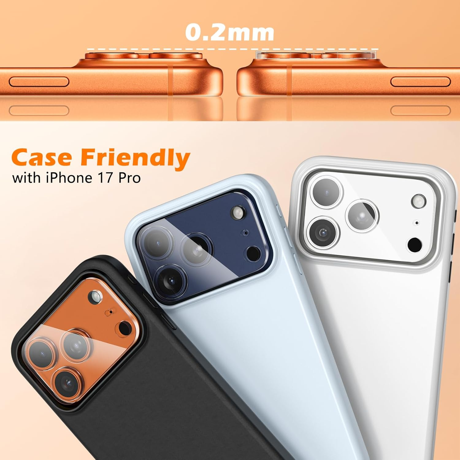 Imluckies Camera Lens Protector for 17 Pro 6.3 Inch Tempered Glass 9H Hardness Anti-Scratch Case Friendly Normal Night Shooting 3 Pack image number 6