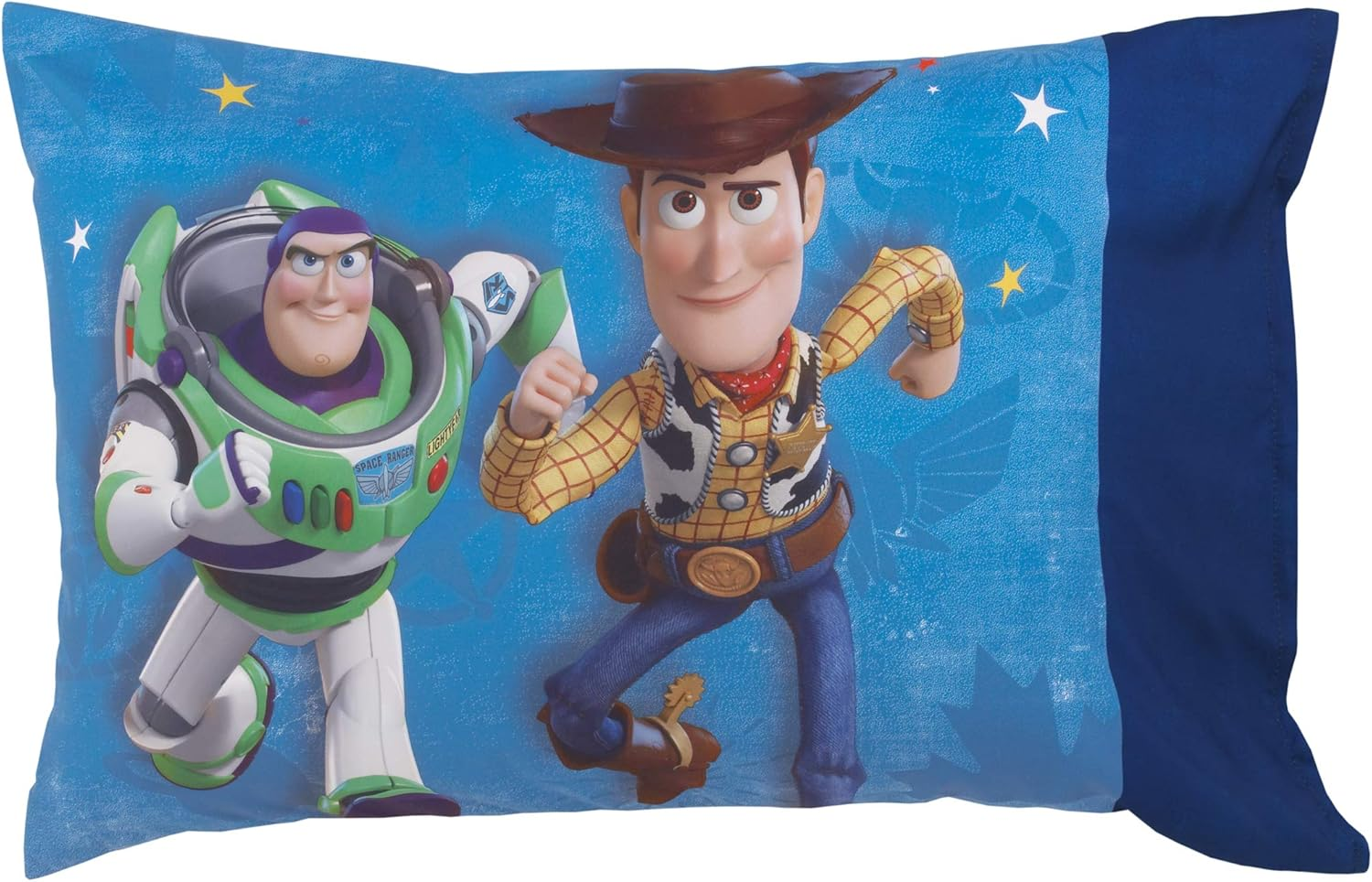 Disney Toy Story 4 - Blue, Green, Yellow Toys in Action 4Piece Toddler Bed Set - Comforter, Flat Top Sheet, Fitted Bottom Sheet, Reversible Pillowcase, Blue, Green, Yellow, image number 4